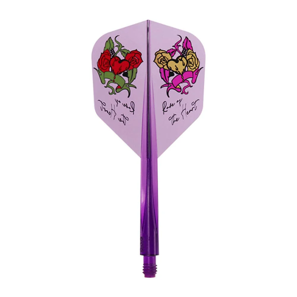 *Condor AXE Player Series Dart Flights - Natsumi Iwata - Heart of Gold - Small - Clear Purple - Image 2