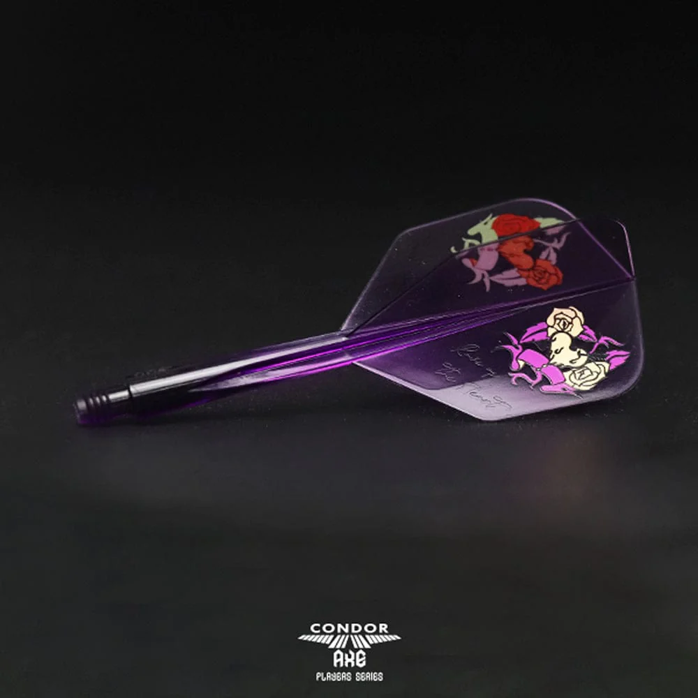 *Condor AXE Player Series Dart Flights - Natsumi Iwata - Heart of Gold - Small - Clear Purple - Image 5