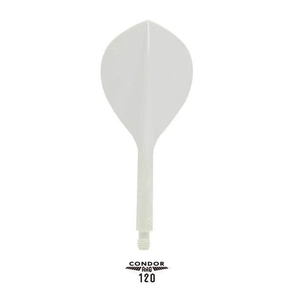 Condor AXE120 Dart Flights - Teardrop - White - Image 2