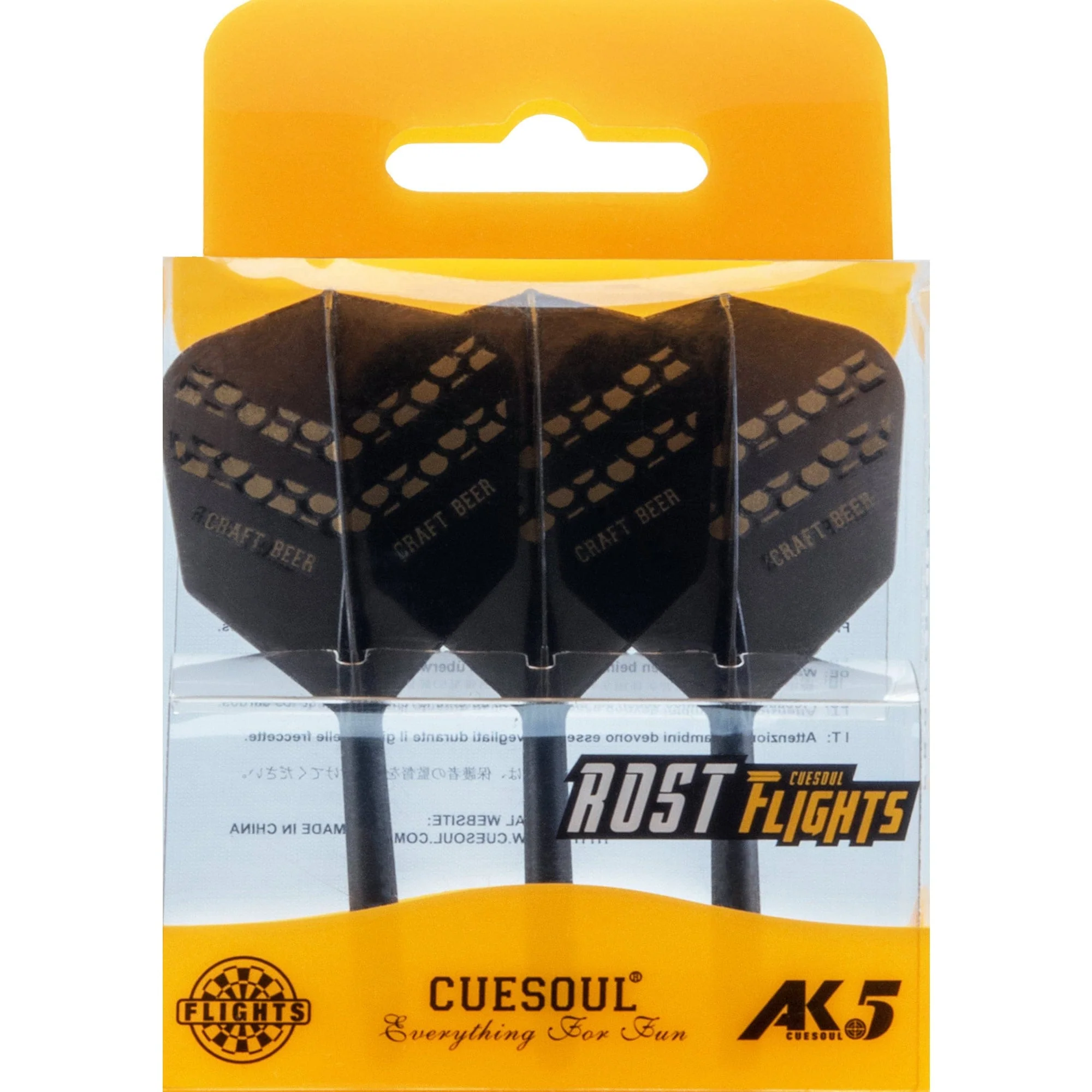 Cuesoul AK5 Integrated Dart Shaft and Flights - Standard - Black - Craft Beer - Image 3