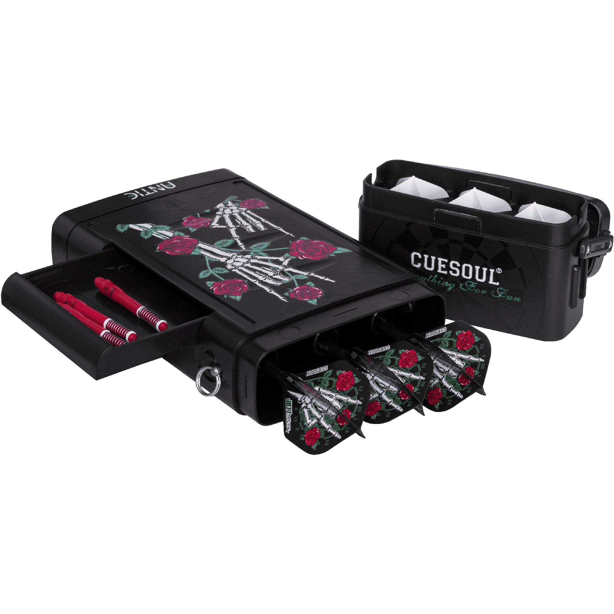 Cuesoul - Antie Dart Case - Printed Design - Rose - Black - Image 3