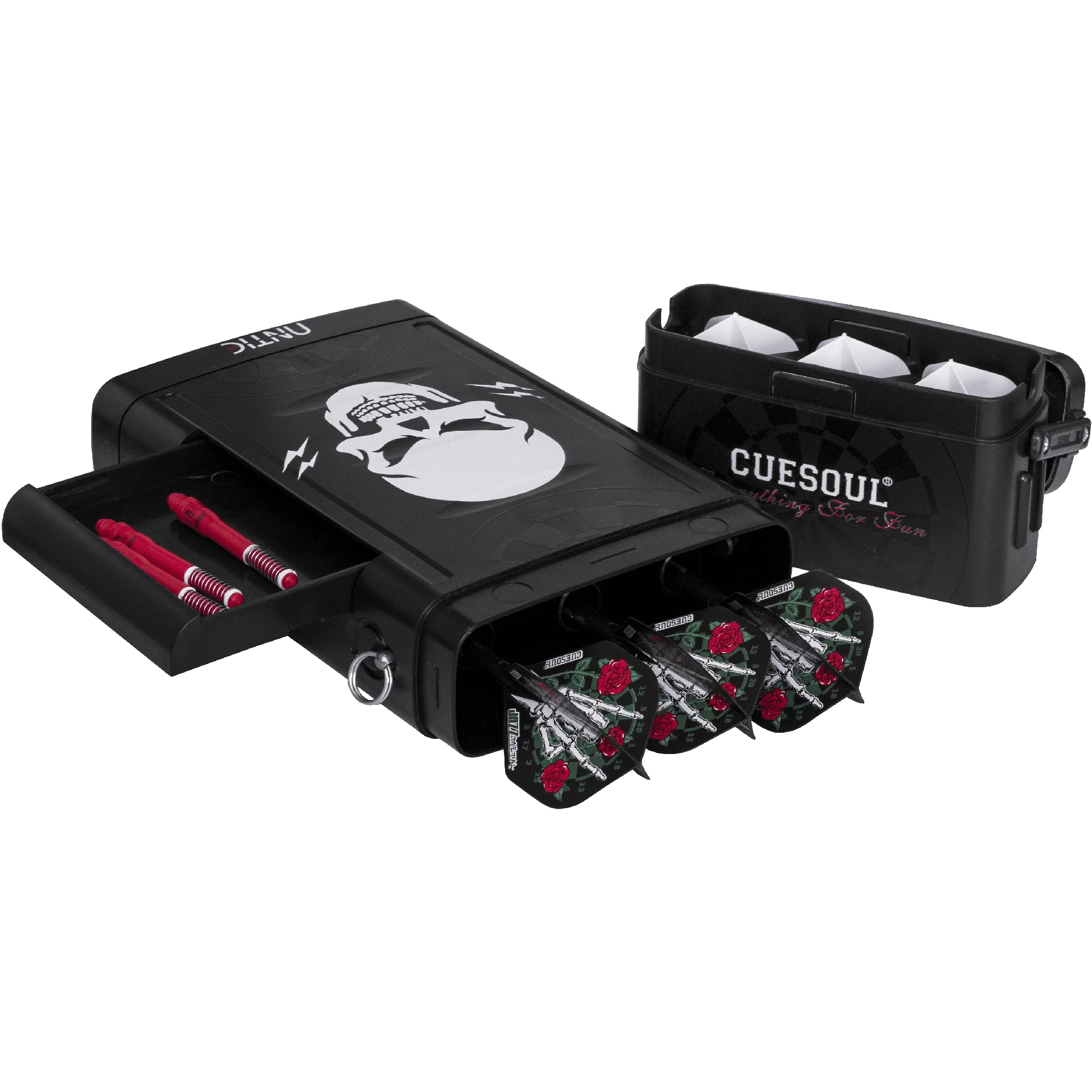 Cuesoul - Antie Dart Case - Printed Design - Skull - Black - Image 3