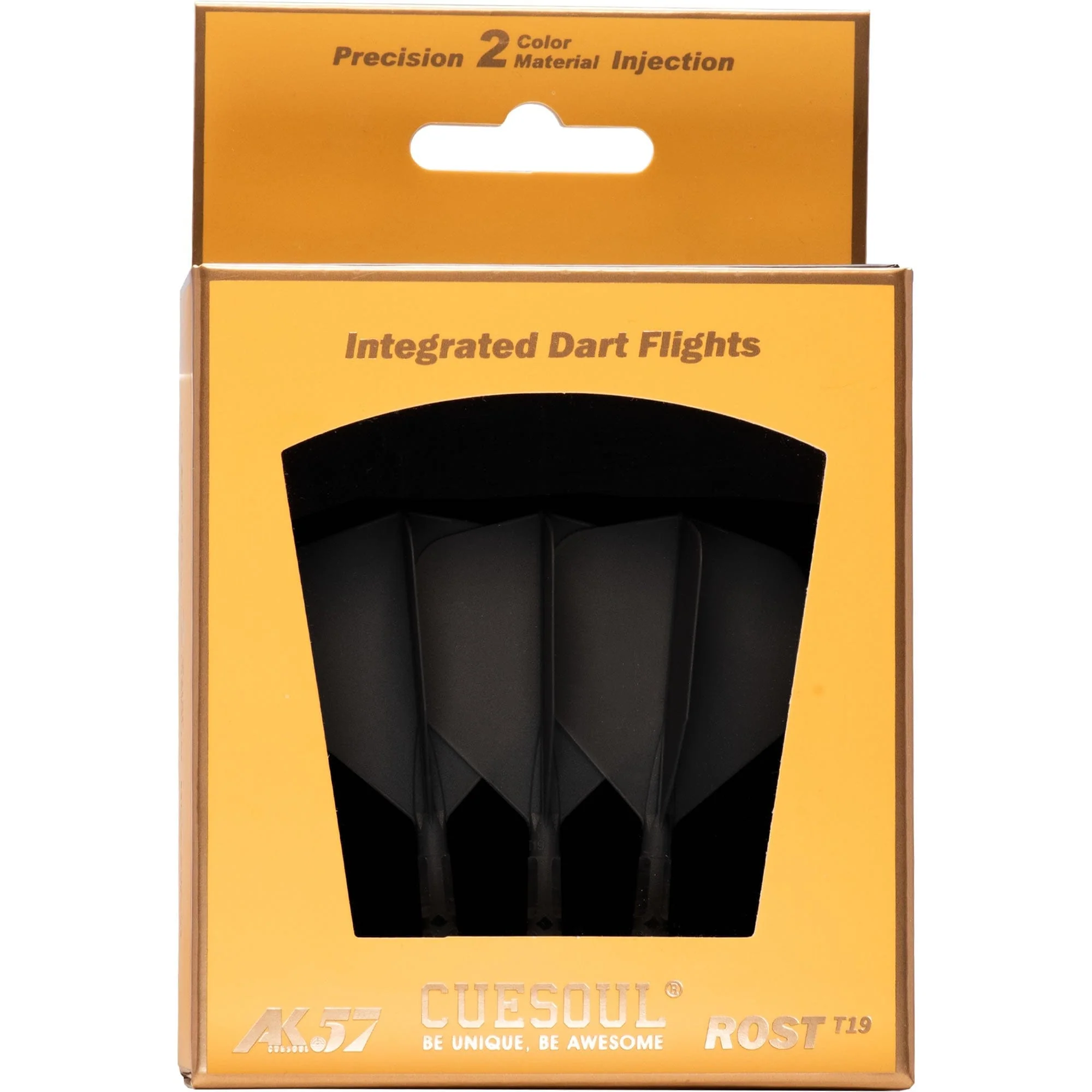 Cuesoul Rost T19 Integrated Dart Shaft and Flights - Big Wing - Clear with Black Flight - Image 9
