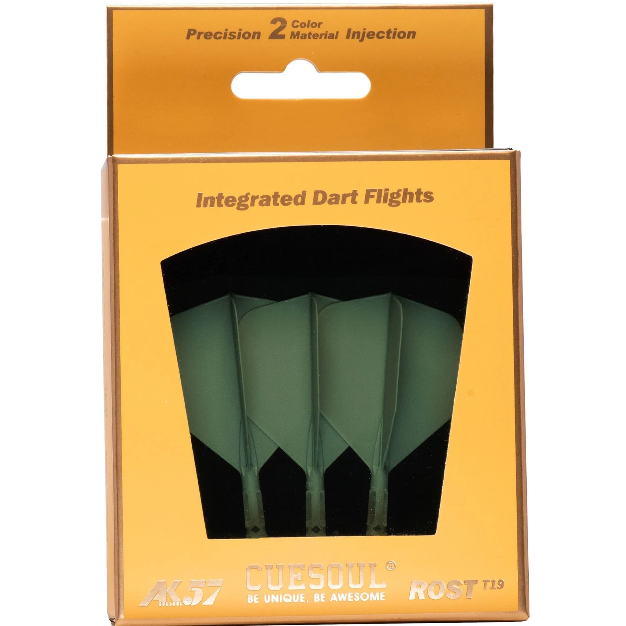 Cuesoul Rost T19 Integrated Dart Shaft and Flights - Big Wing - Clear with Green Flight - Image 9