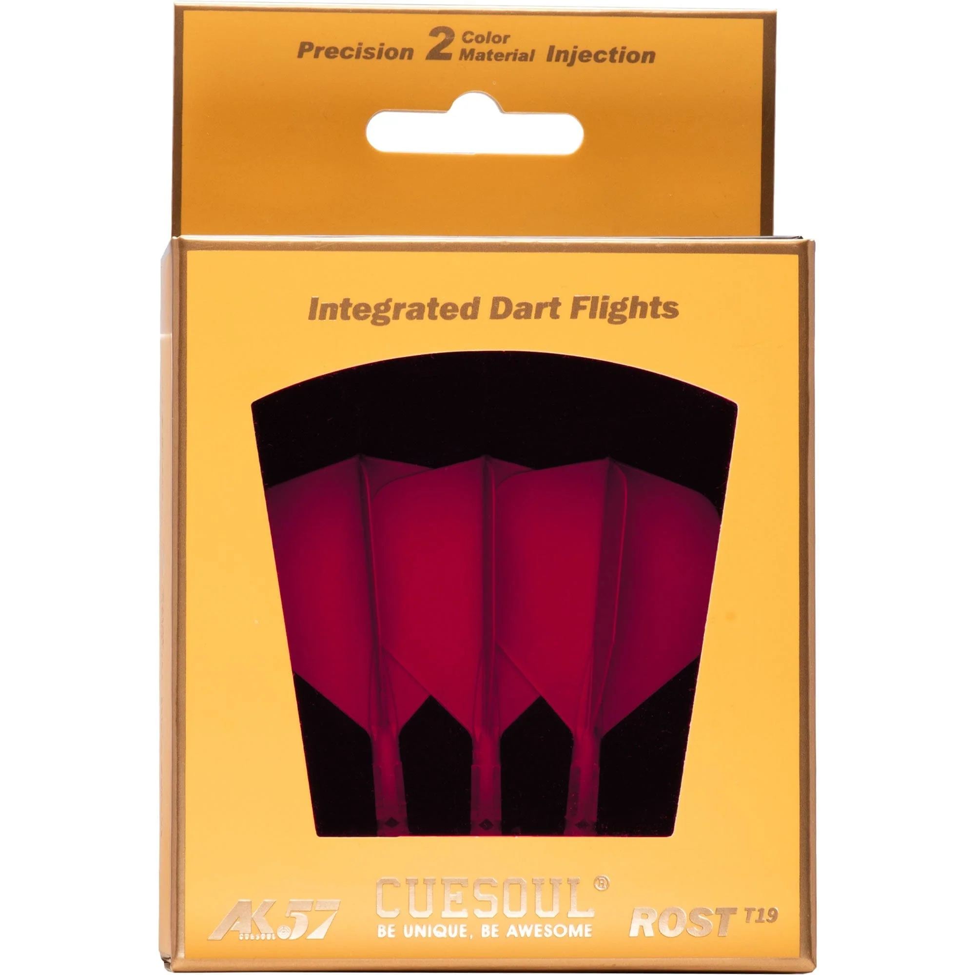Cuesoul Rost T19 Integrated Dart Shaft and Flights - Big Wing - Clear with Red Flight - Image 10
