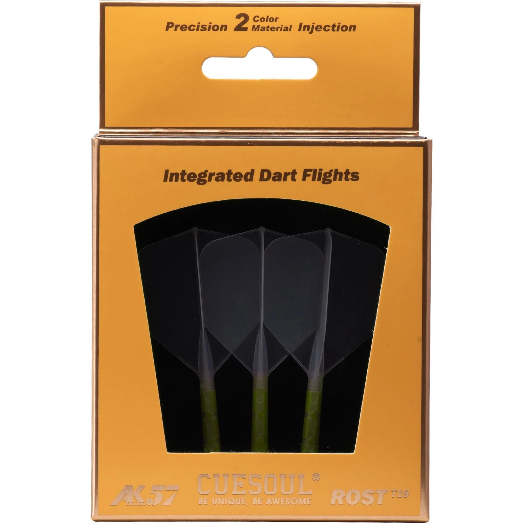 Cuesoul Rost T19 Integrated Dart Shaft and Flights - Big Wing - Lime Green with Clear Flight - Image 15