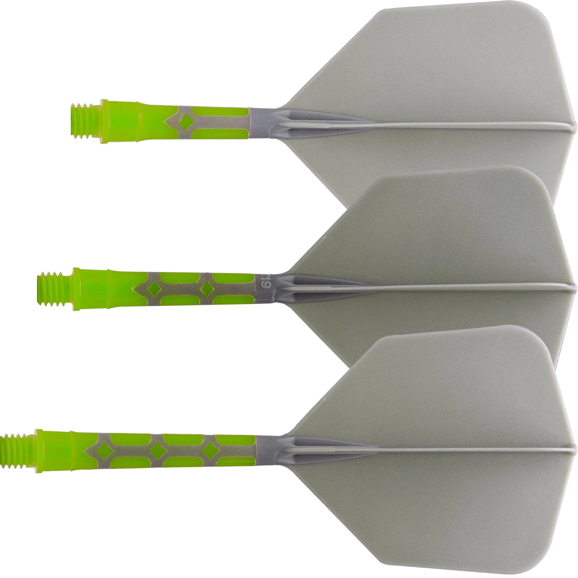 Cuesoul Rost T19 Integrated Dart Shaft and Flights - Big Wing - Lime Green with Grey Flight - Image 3