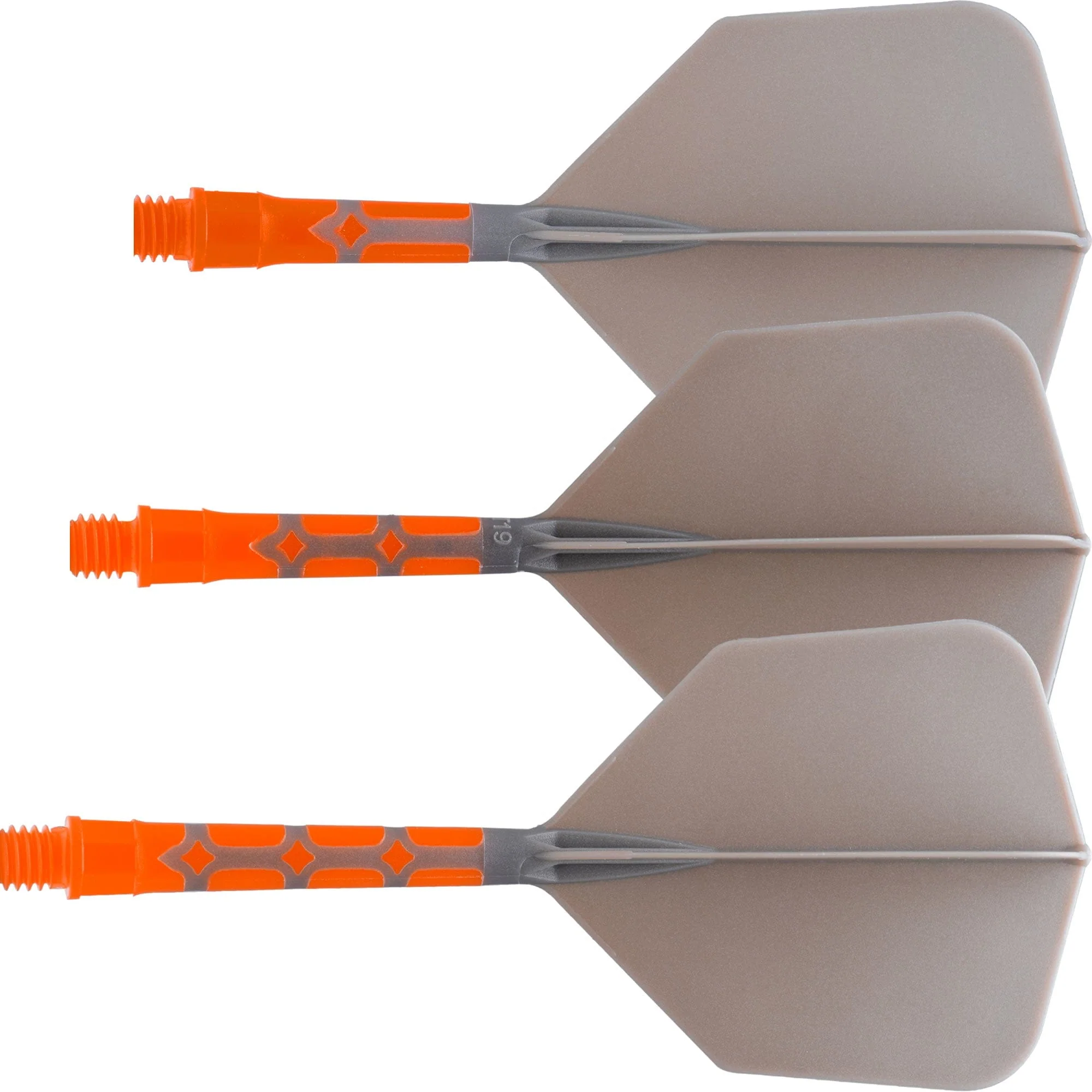 Cuesoul Rost T19 Integrated Dart Shaft and Flights - Big Wing - Orange with Grey Flight - Image 3