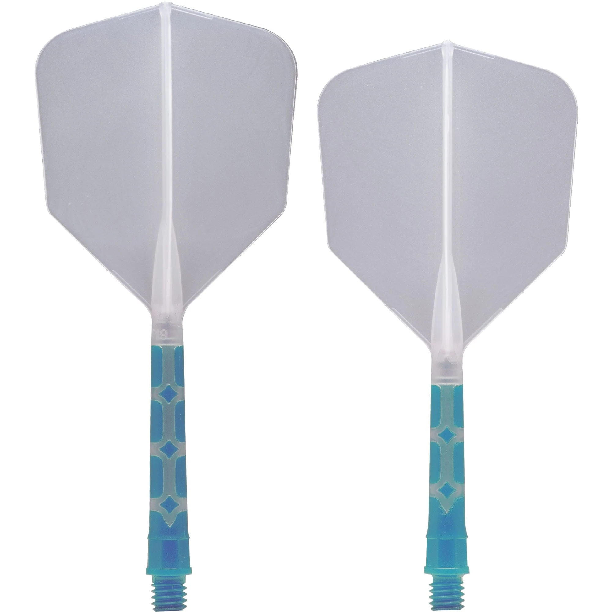 Cuesoul Rost T19 Integrated Dart Shaft and Flights - Big Wing - Sky Blue with Clear Flight - Image 3