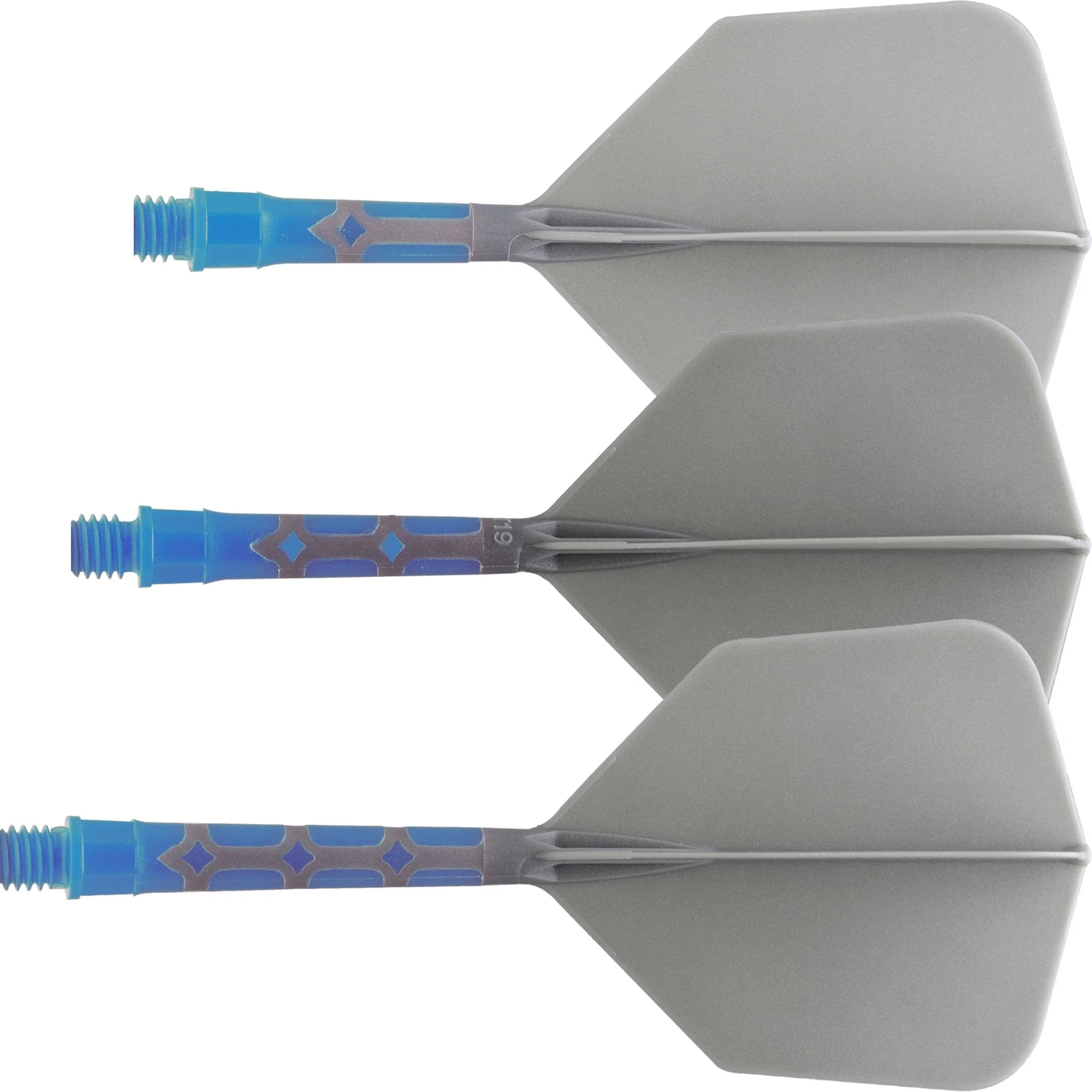 *Cuesoul Rost T19 Integrated Dart Shaft and Flights - Big Wing - Sky Blue with Grey Flight - Image 3