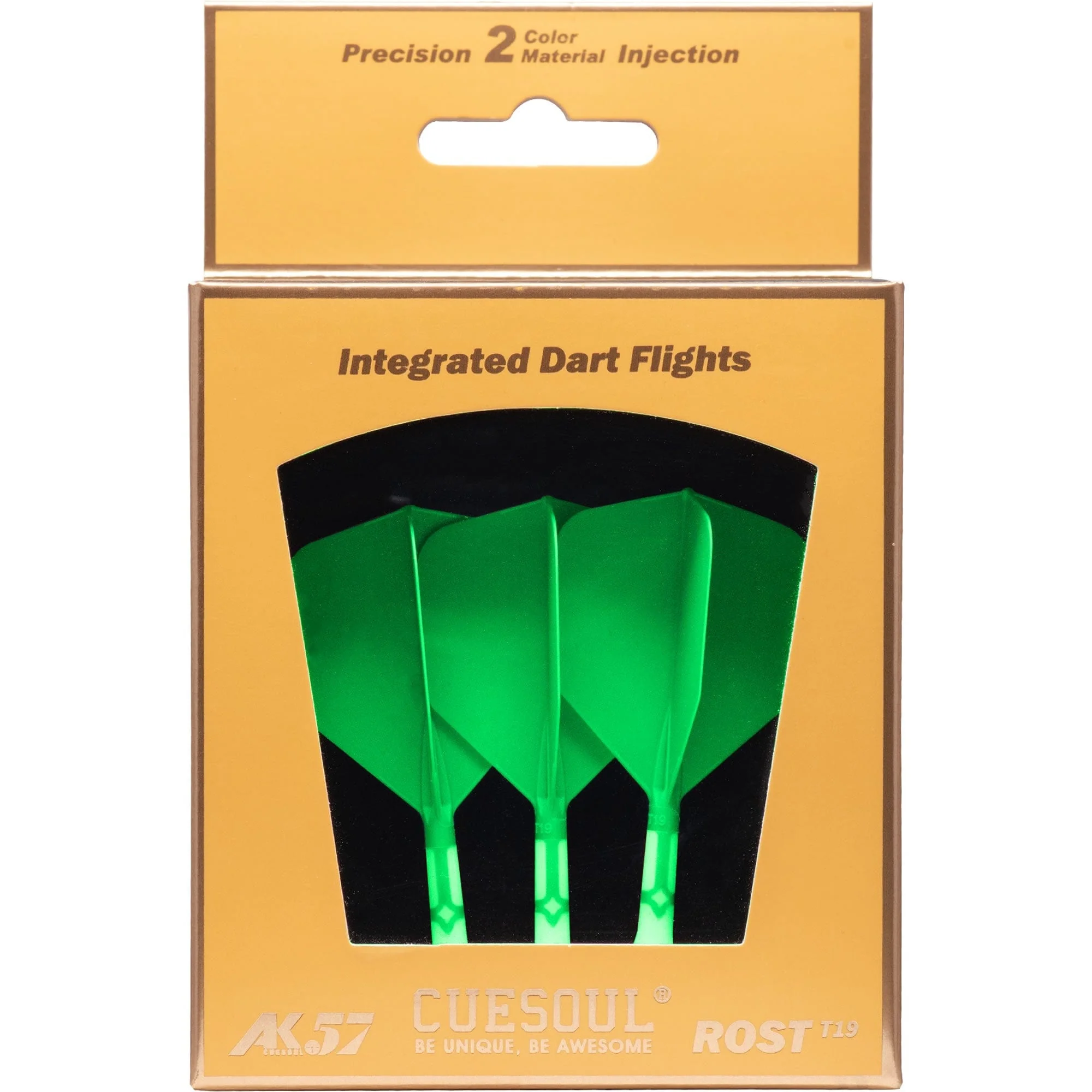 Cuesoul Rost T19 Integrated Dart Shaft and Flights - Big Wing - White with Green Flight - Image 7