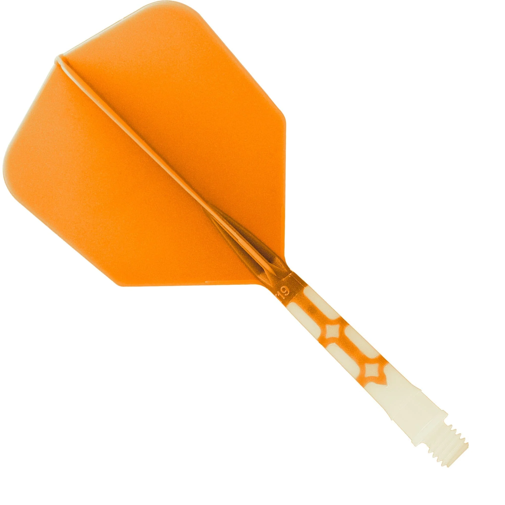 *Cuesoul Rost T19 Integrated Dart Shaft and Flights - Big Wing - White with Orange Flight - Image 2