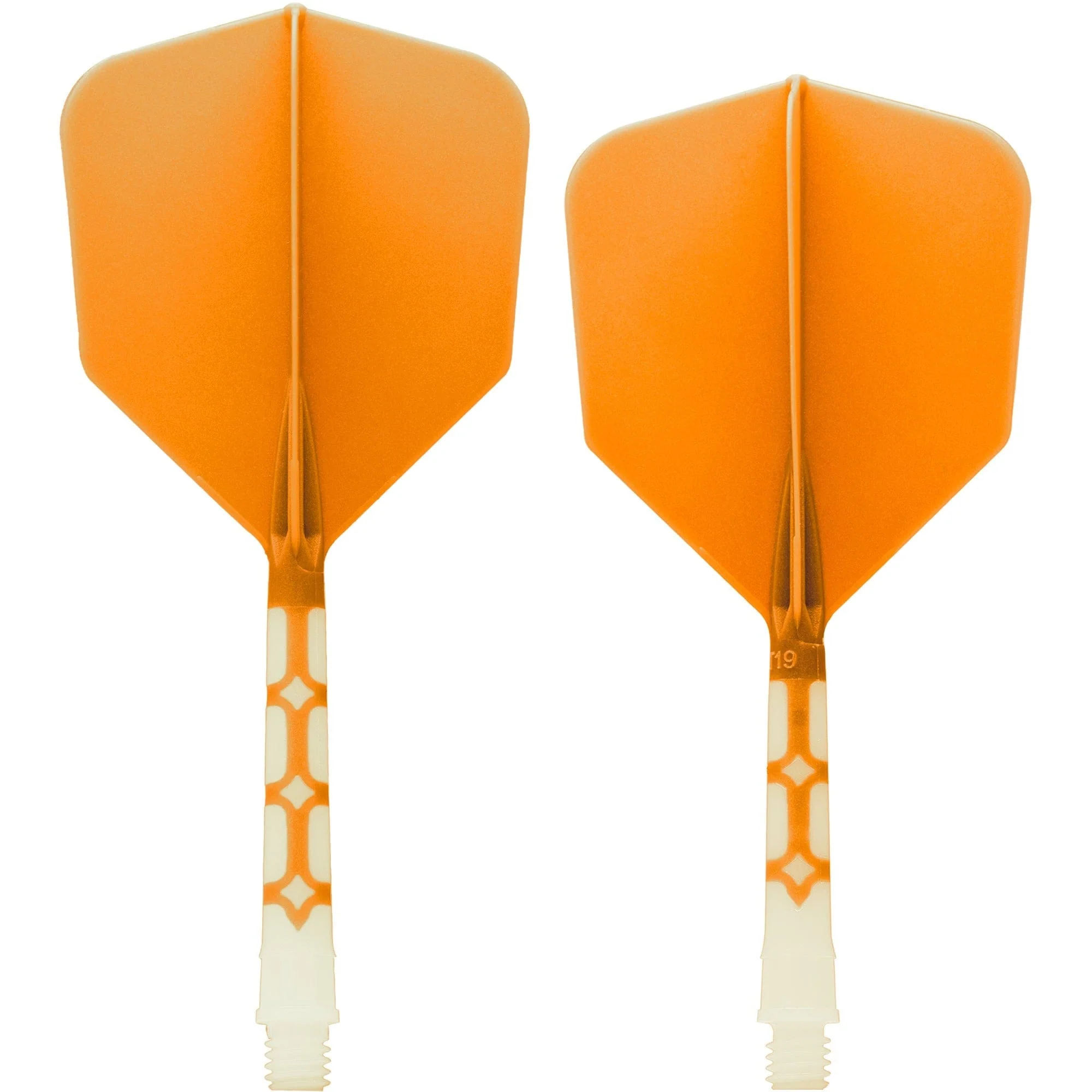 *Cuesoul Rost T19 Integrated Dart Shaft and Flights - Big Wing - White with Orange Flight - Image 3