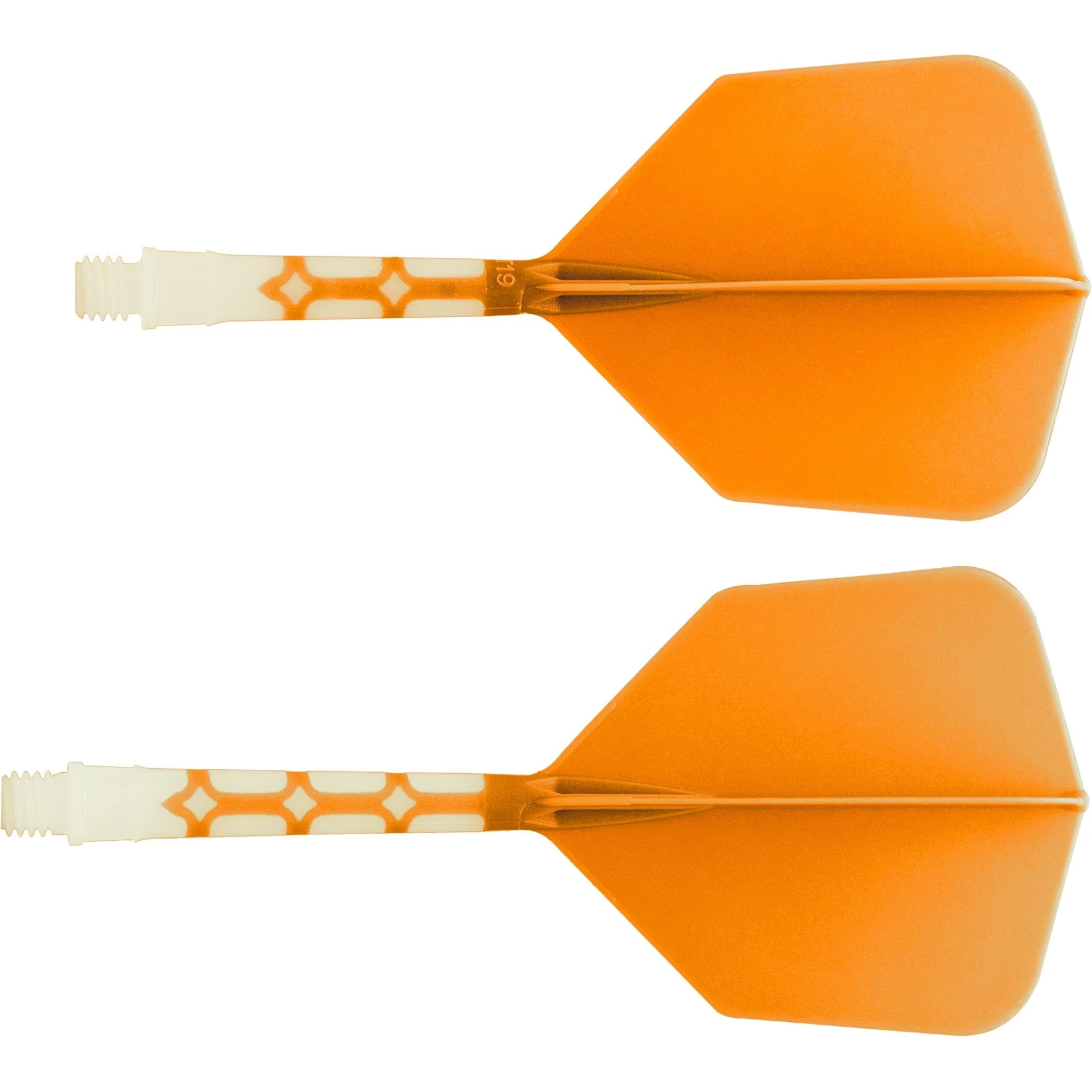 *Cuesoul Rost T19 Integrated Dart Shaft and Flights - Big Wing - White with Orange Flight - Image 4