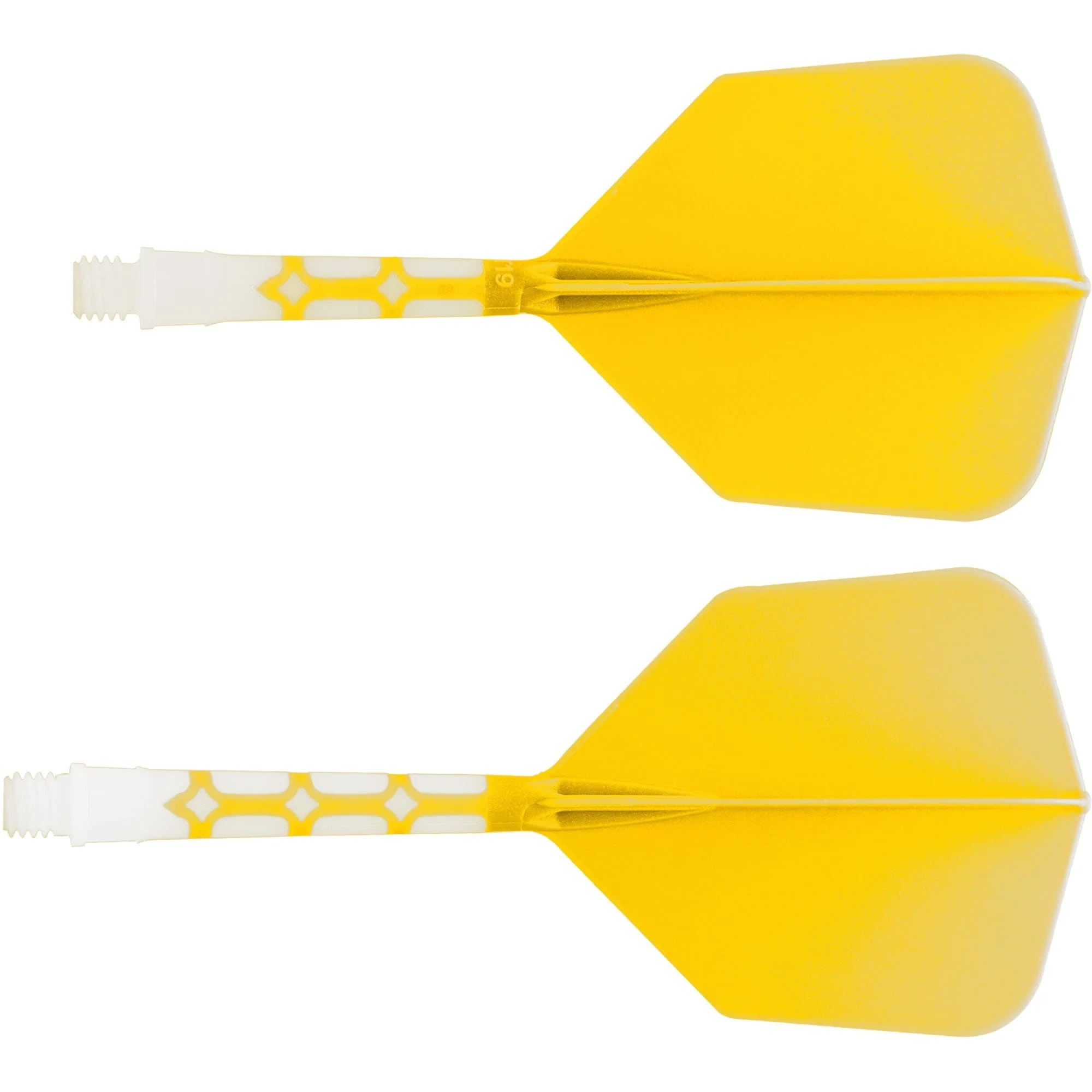 Cuesoul Rost T19 Integrated Dart Shaft and Flights - Big Wing - White with Yellow Flight - Image 4