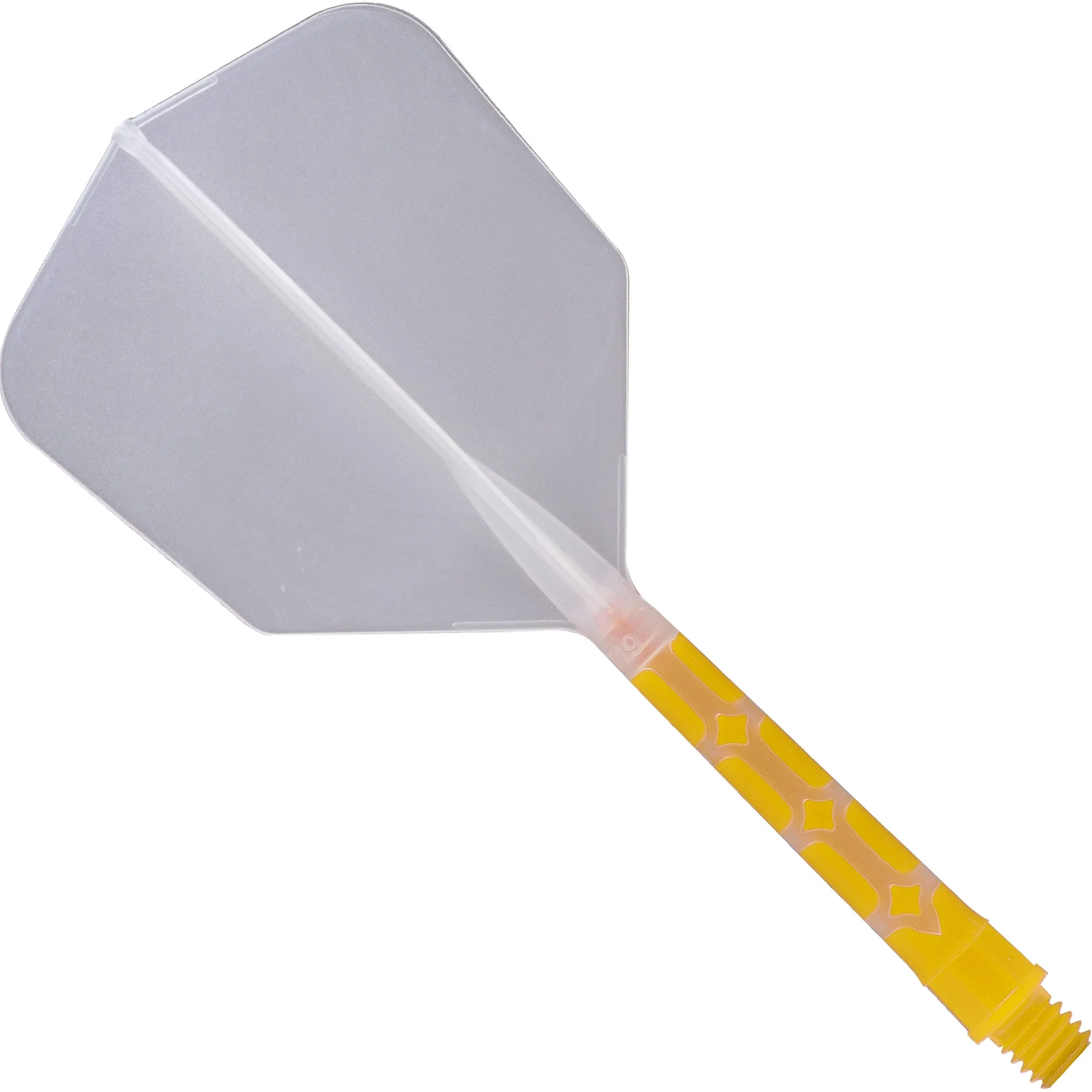 *Cuesoul Rost T19 Integrated Dart Shaft and Flights - Big Wing - Yellow with Clear Flight