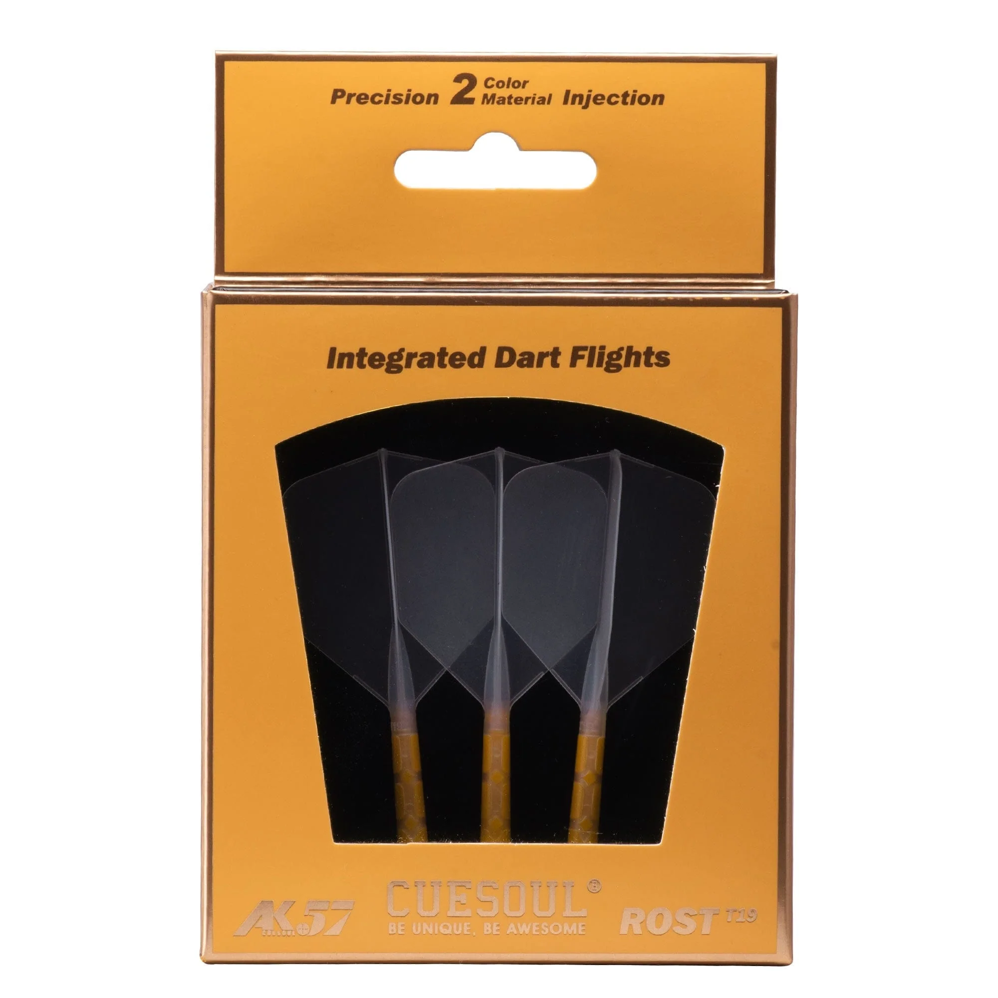 *Cuesoul Rost T19 Integrated Dart Shaft and Flights - Big Wing - Yellow with Clear Flight - Image 8
