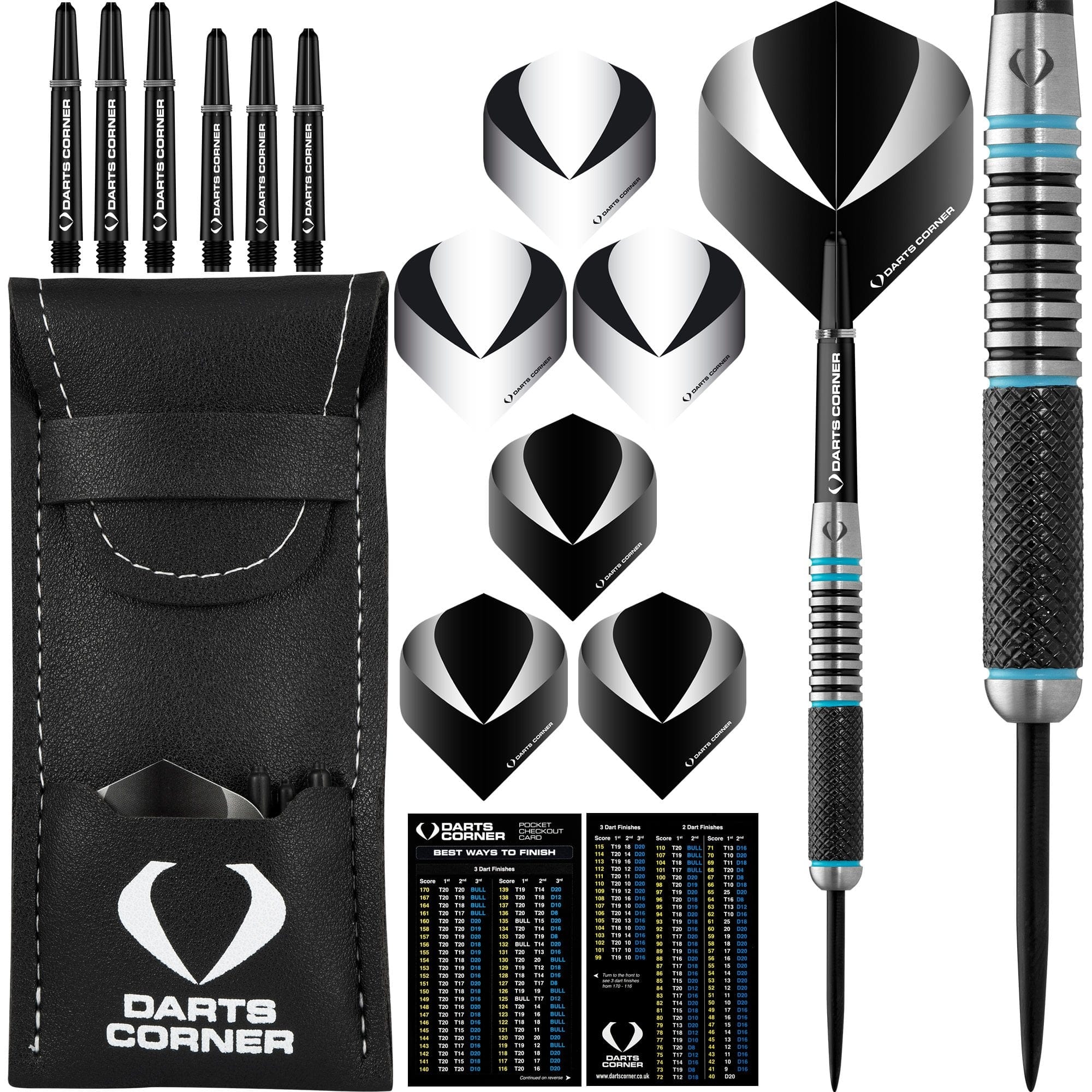 *Darts Corner Marine Darts - Steel Tip - M4 - Aqua Black