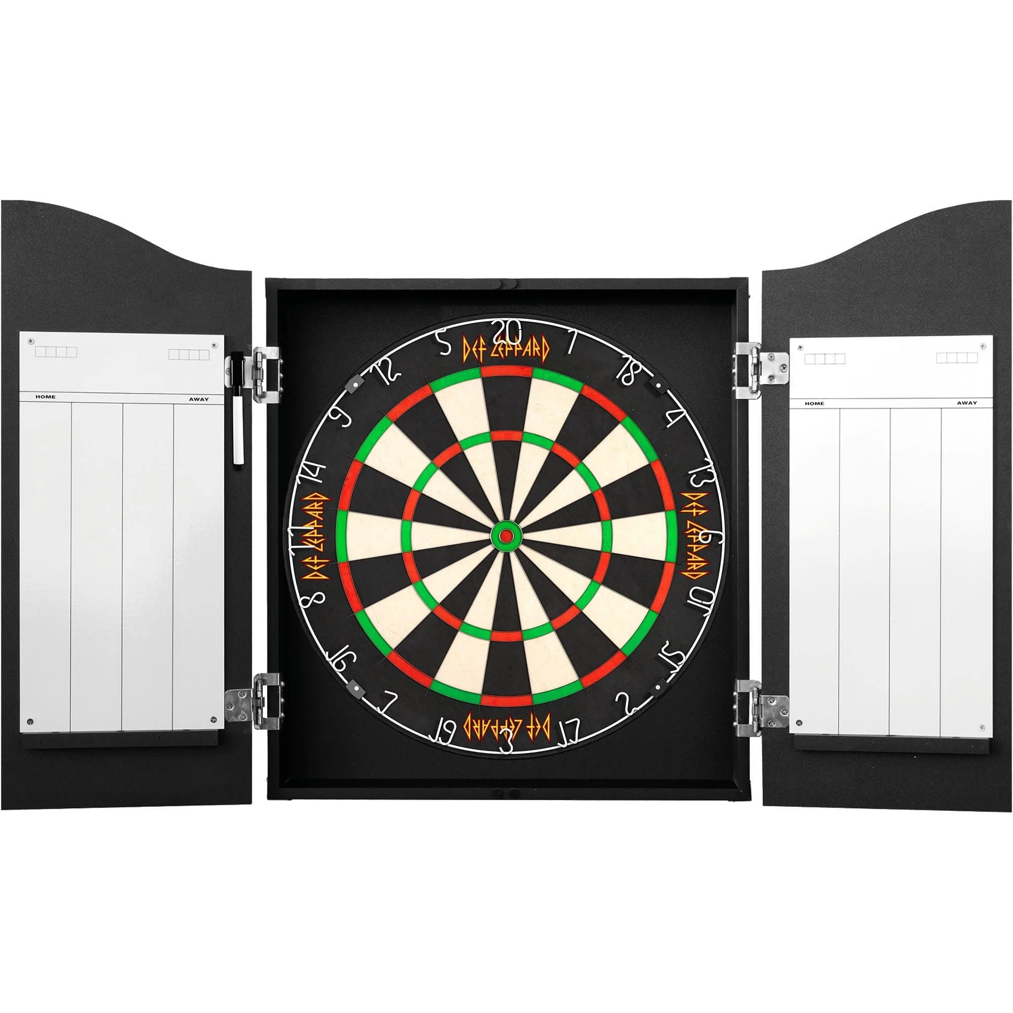 Def Leppard Dartboard Cabinet - Official Licensed - C5 - Premium White - Green Triangle - Image 3