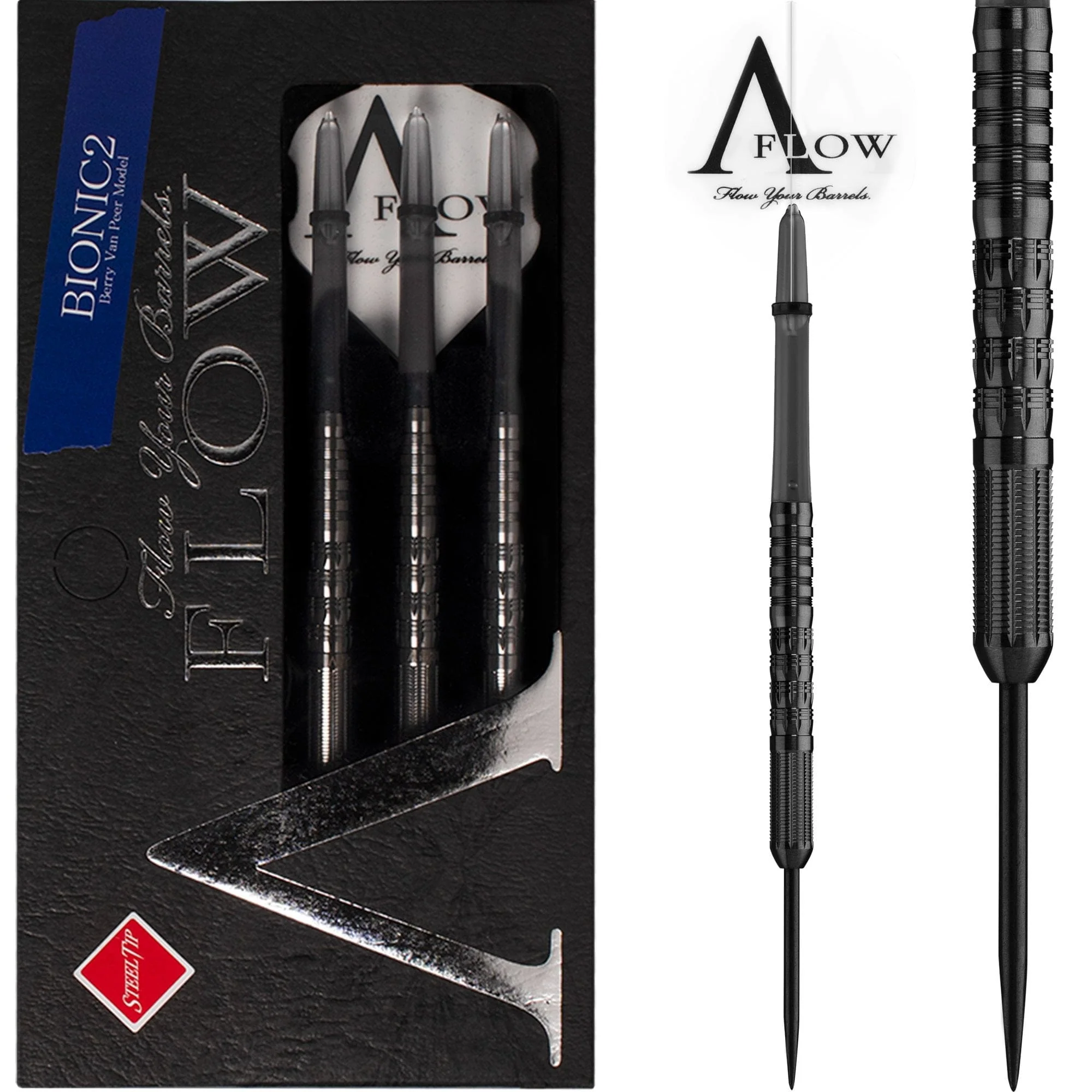 Dynasty Darts - Black Line - Steel Tip - Berry van Peer - Bionic 2 - Black - 22g