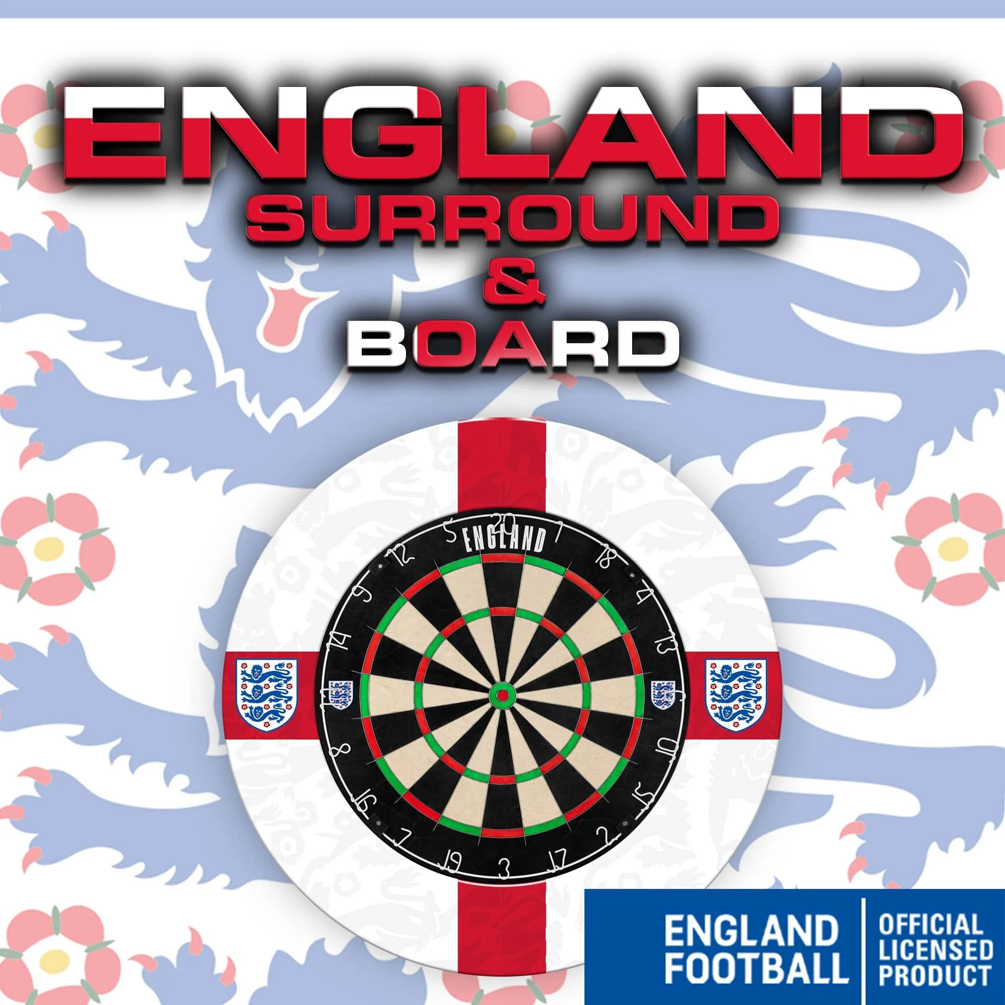 England Printed Dartboard & Printed Surround - St George - Image 6