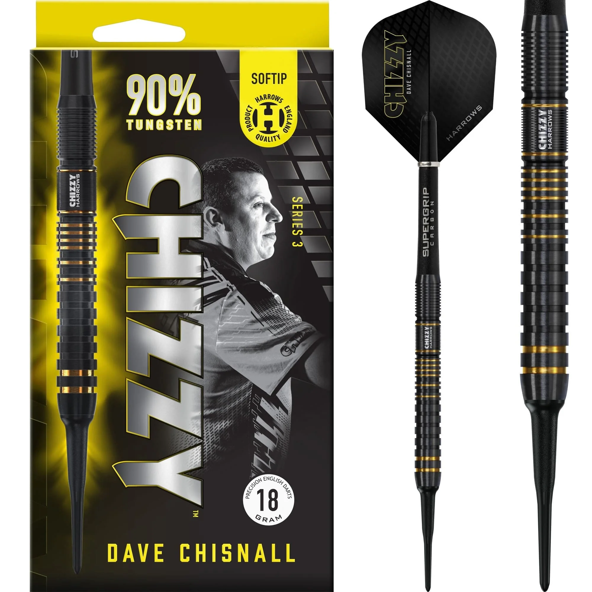 *Harrows Dave Chisnall Darts - Chizzy - Soft Tip - 90% Tungsten - Series 3