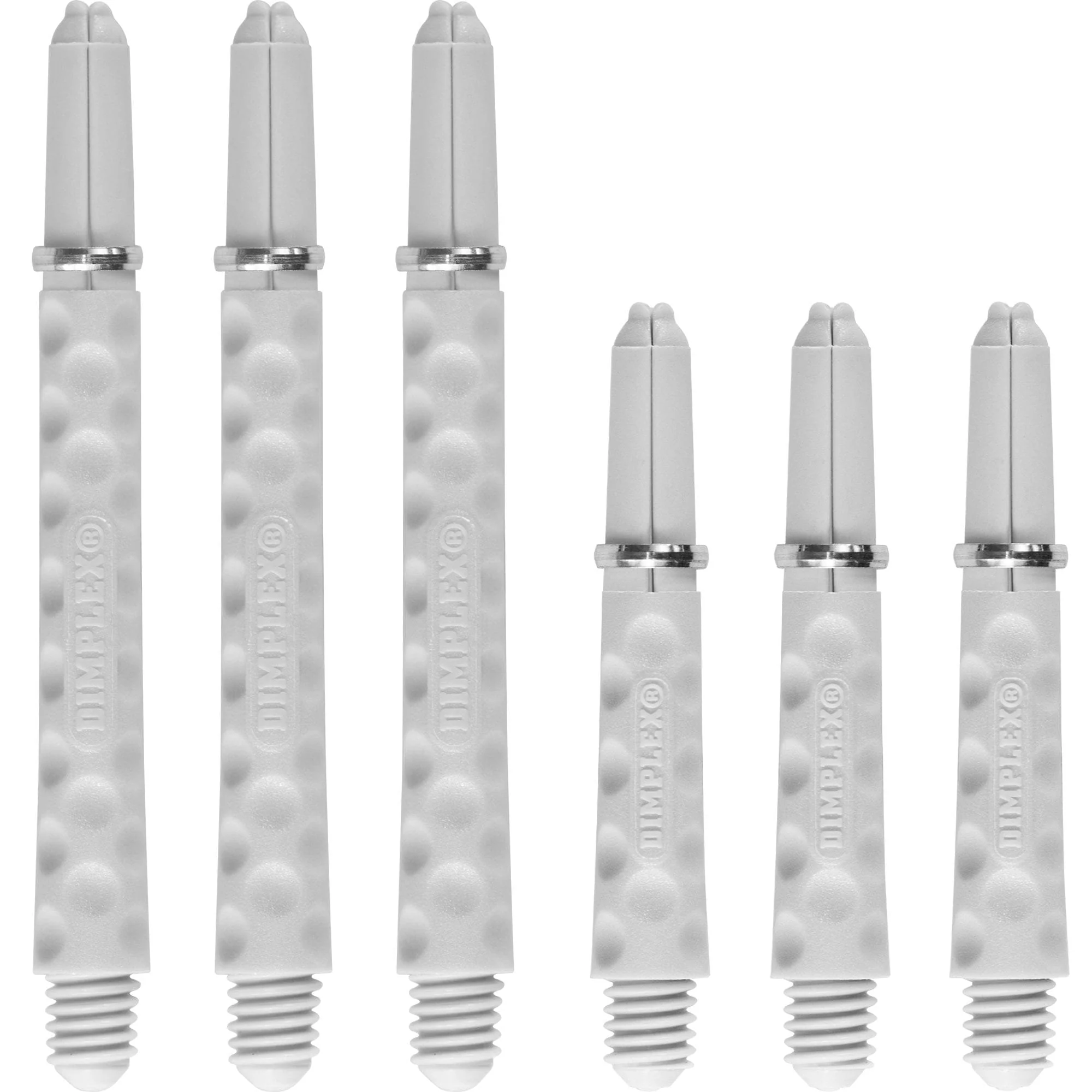 *Harrows Dimplex Shafts - Dart Stems - with Rings - White