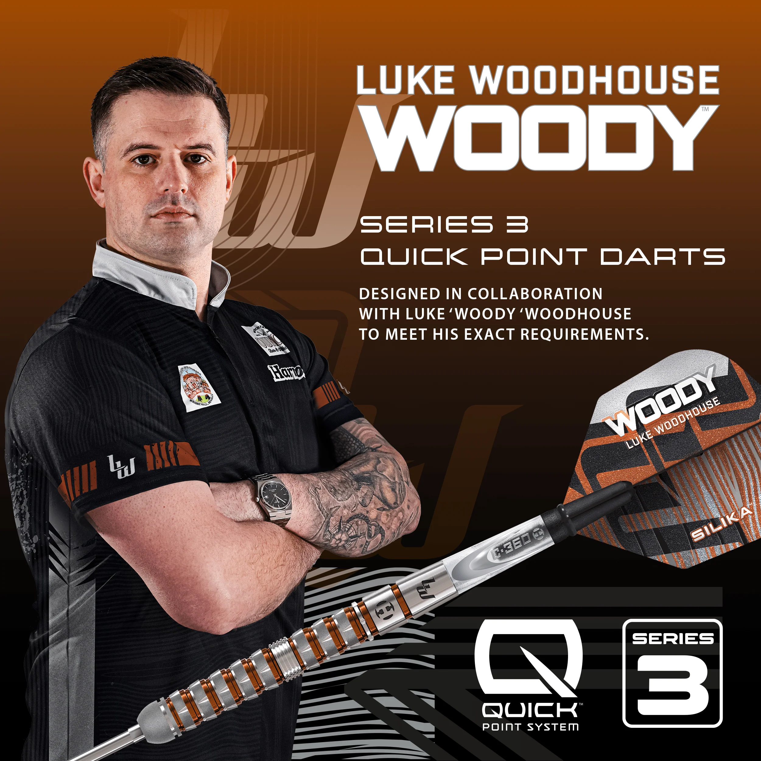 Harrows Luke Woodhouse Darts - Steel Tip - 90% Tungsten - Series 3 - Image 5