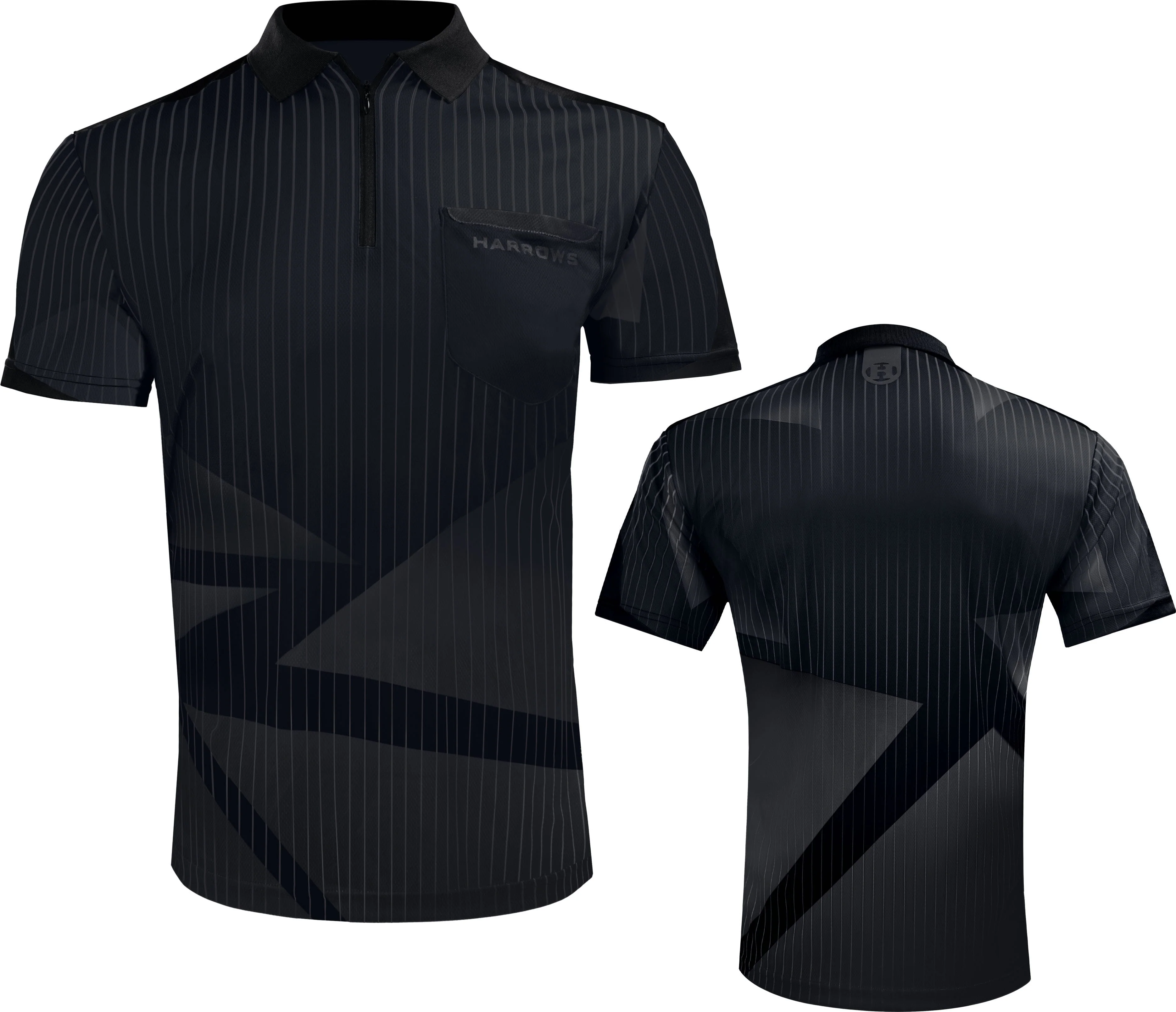 *Harrows Shard Dart Shirt - Lightweight - Qwick-Dri - Black