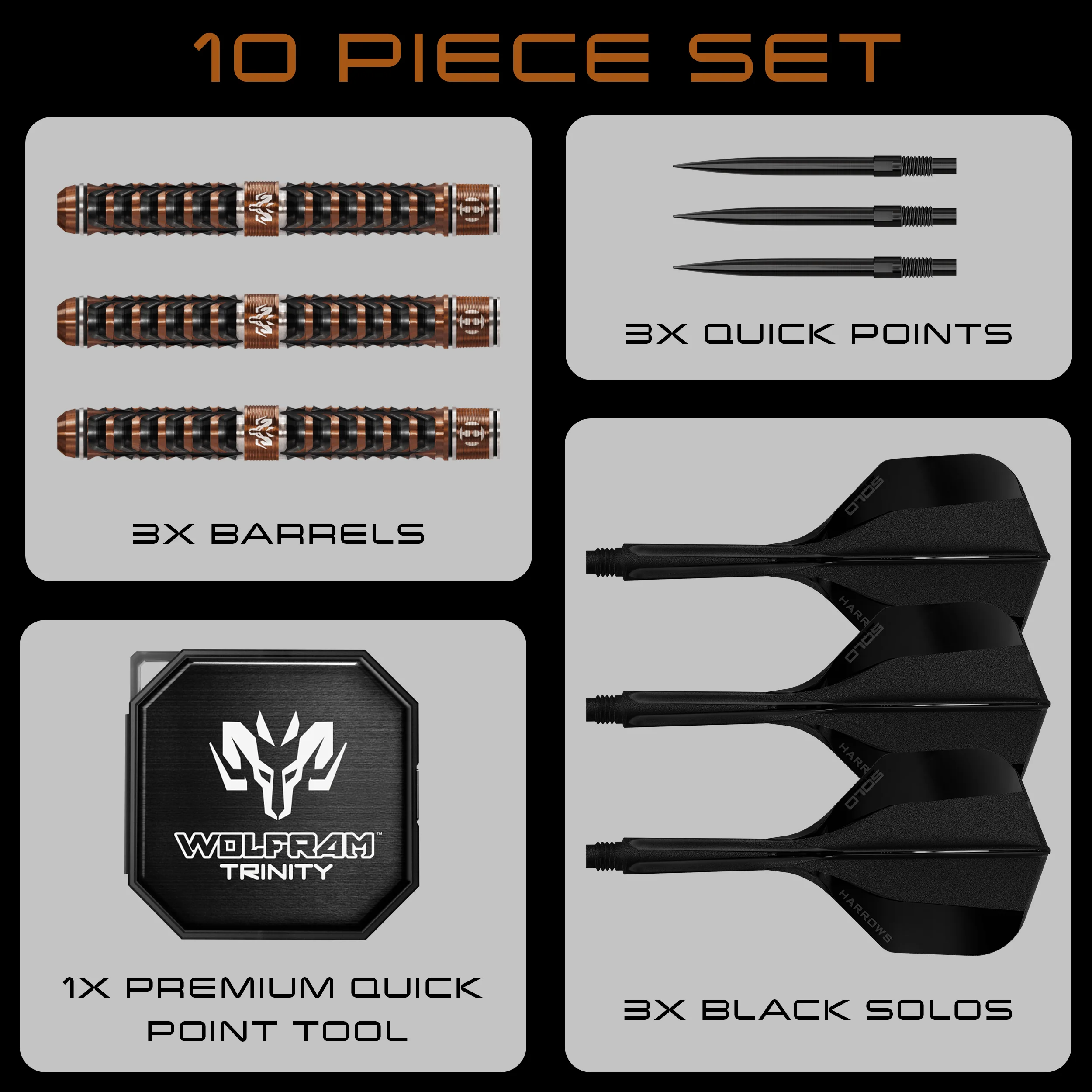 Harrows Wolfram Trinity Darts - Steel Tip - 97% Tungsten - Image 7