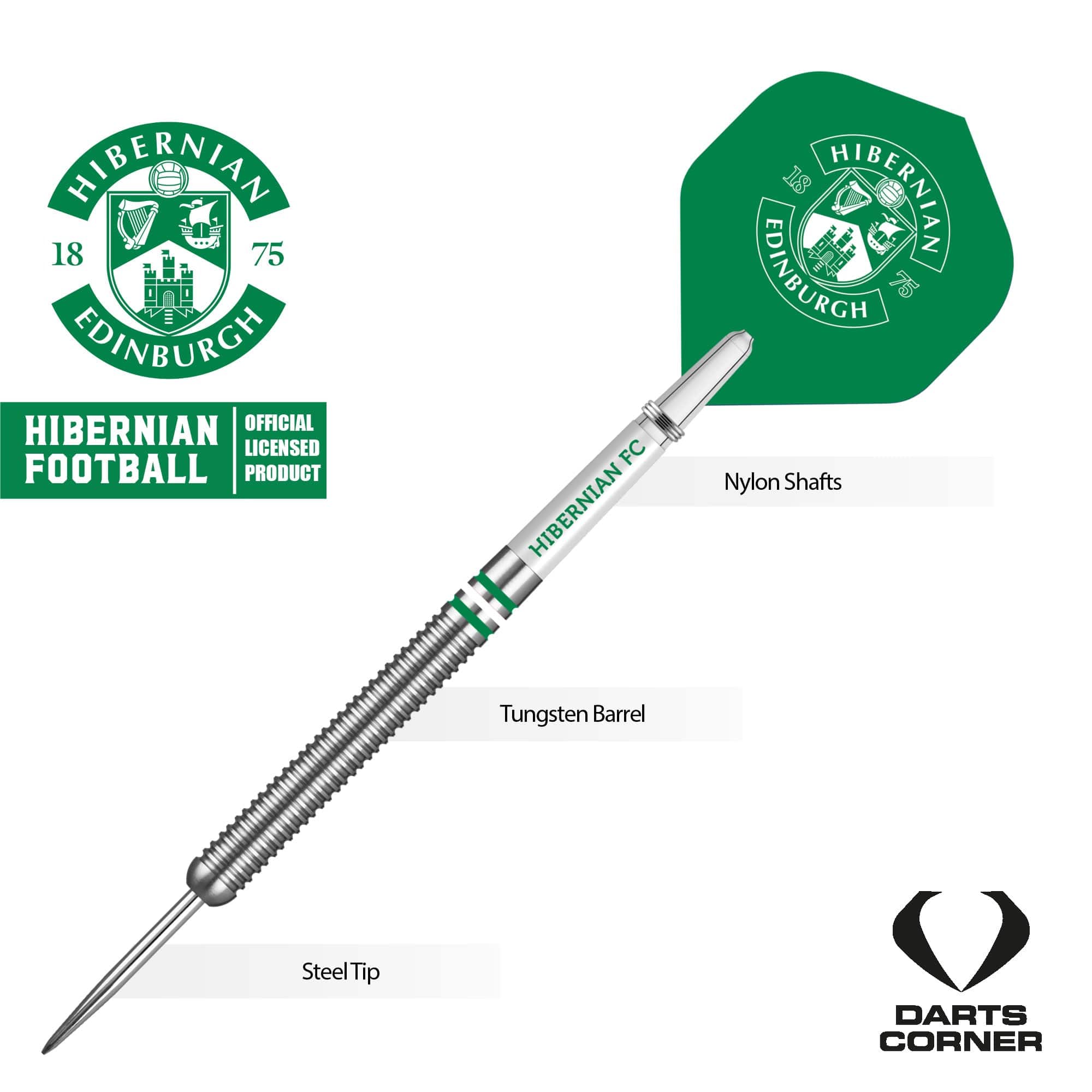 Hibernian FC - Official Licensed - Steel Tip Darts - Tungsten - 24g - Image 3