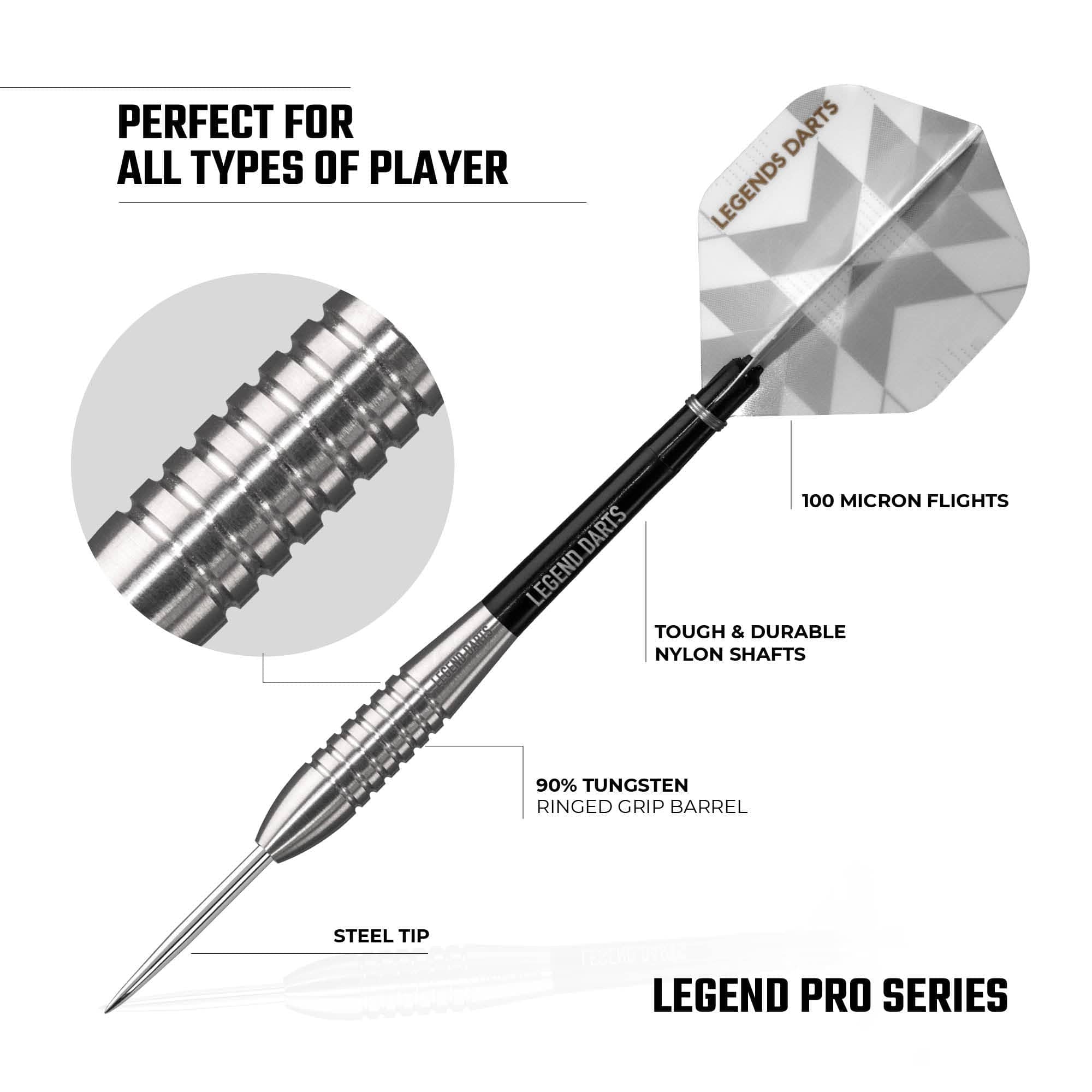 *Legend Darts - Steel Tip - 90% Tungsten - Pro Series - V4 - Bullet Ringed - Image 4