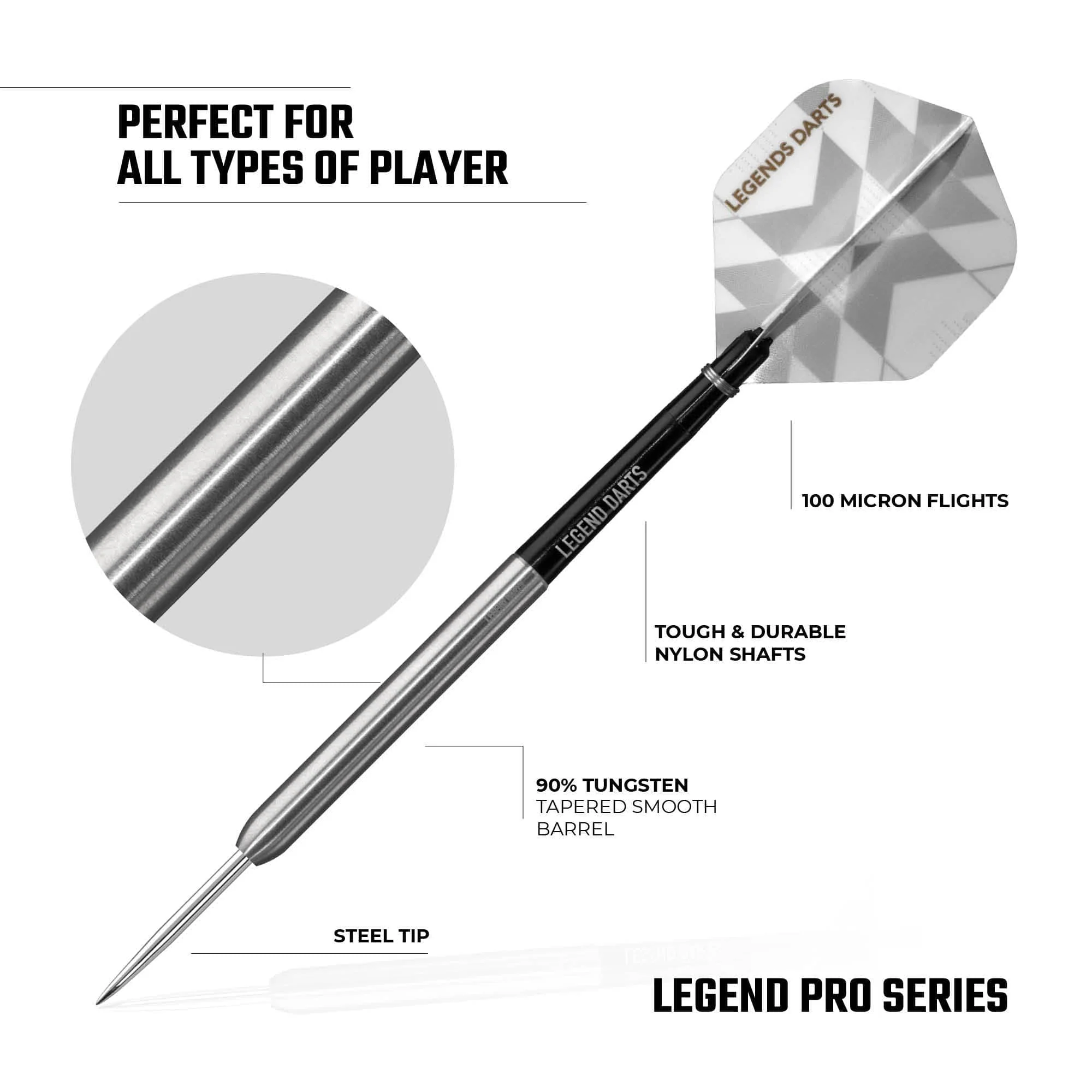 Legend Darts - Steel Tip - 90% Tungsten - Pro Series - V5 - Smooth - Image 4