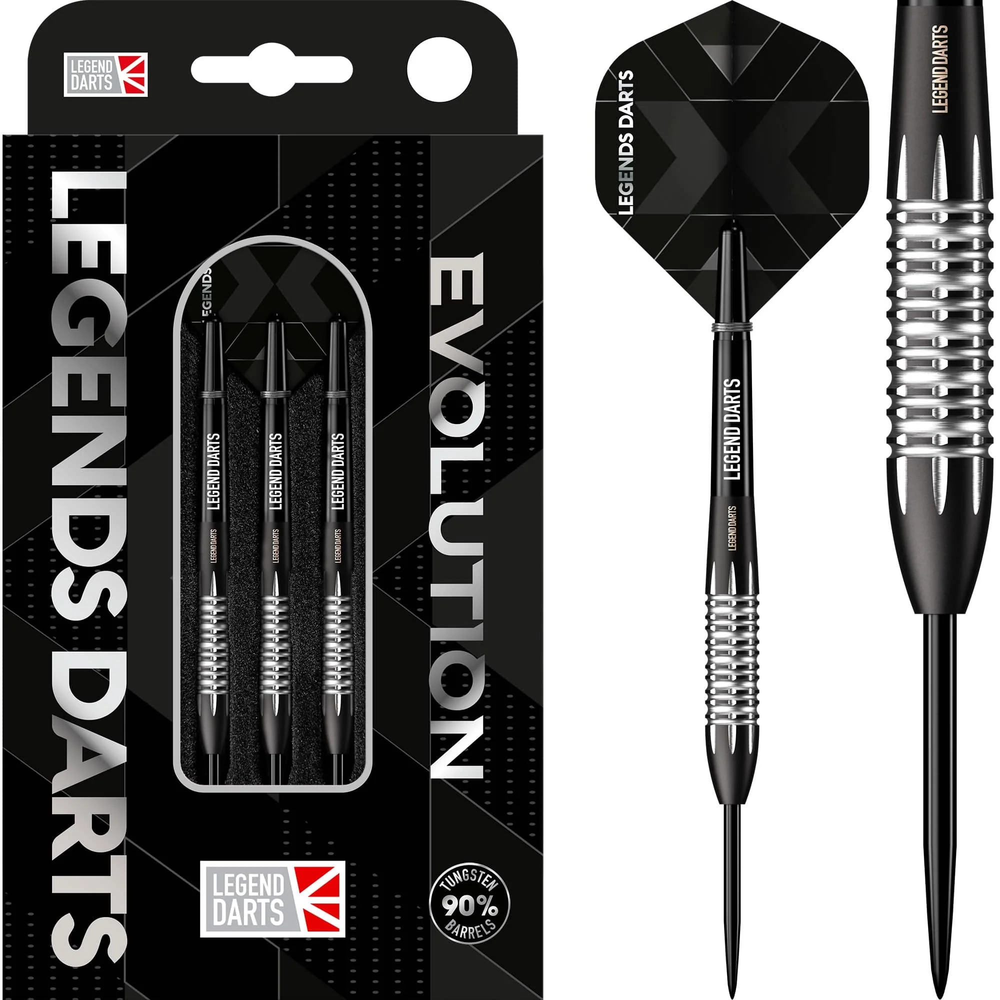 *Legend Darts - Steel Tip - Revolution Series - B03 - Black - Milled Bomb