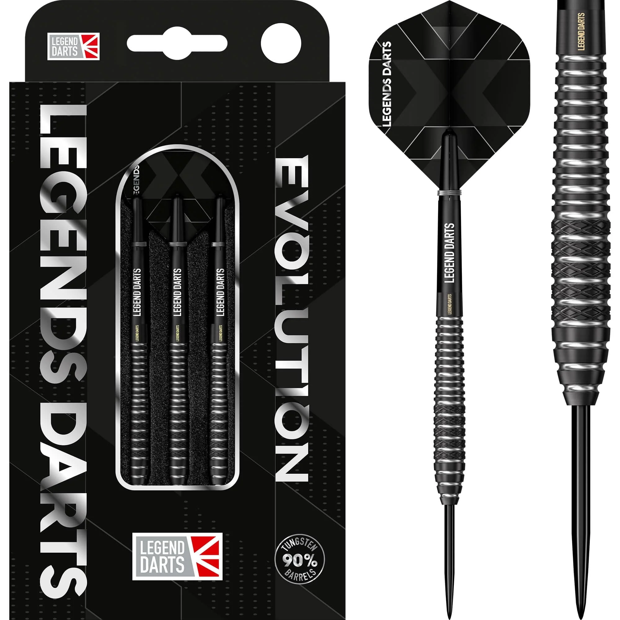 Legend Darts - Steel Tip - Revolution Series - B12 - Black - Torpedo Mix