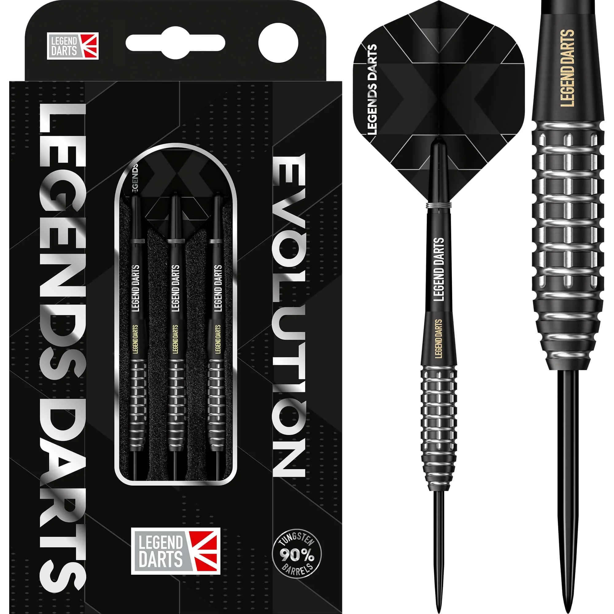 *Legend Darts - Steel Tip - Revolution Series - B13 - Black - Grenade Bomb