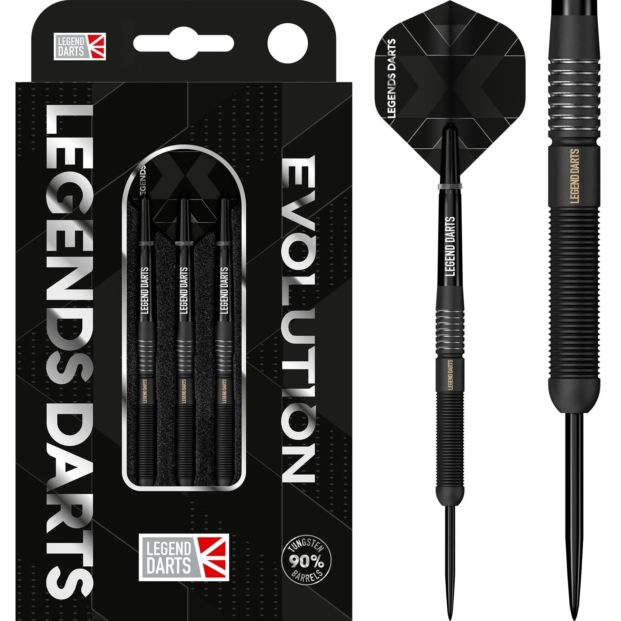 Legend Darts - Steel Tip - Revolution Series - B16 - Black - Straight