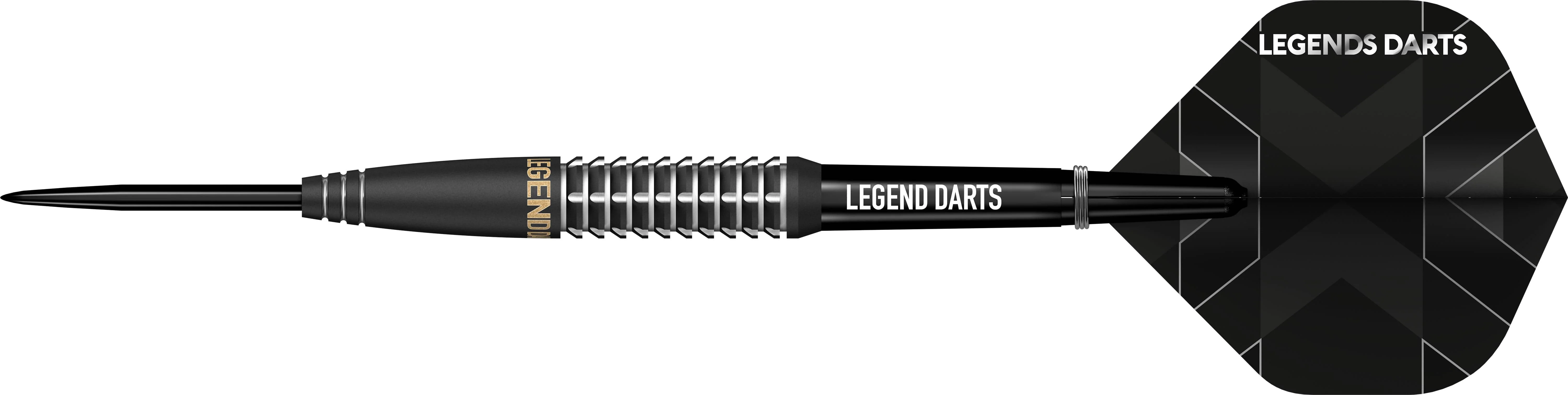 Legend Darts - Steel Tip - Revolution Series - B22 - Black - Shark Ring & Milled Cut - Image 3