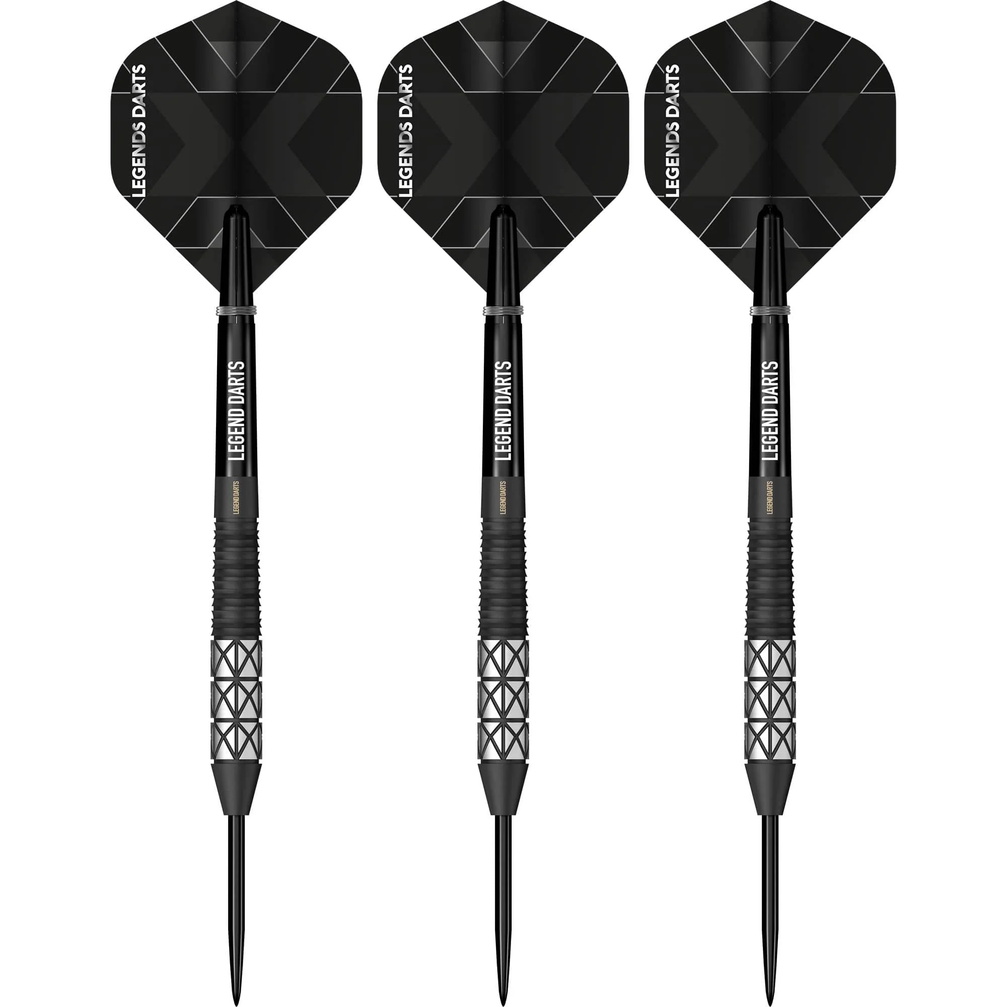 Legend Darts - Steel Tip - Revolution Series - B24 - Black - Taper Back Ring & Milled Cut - Image 2