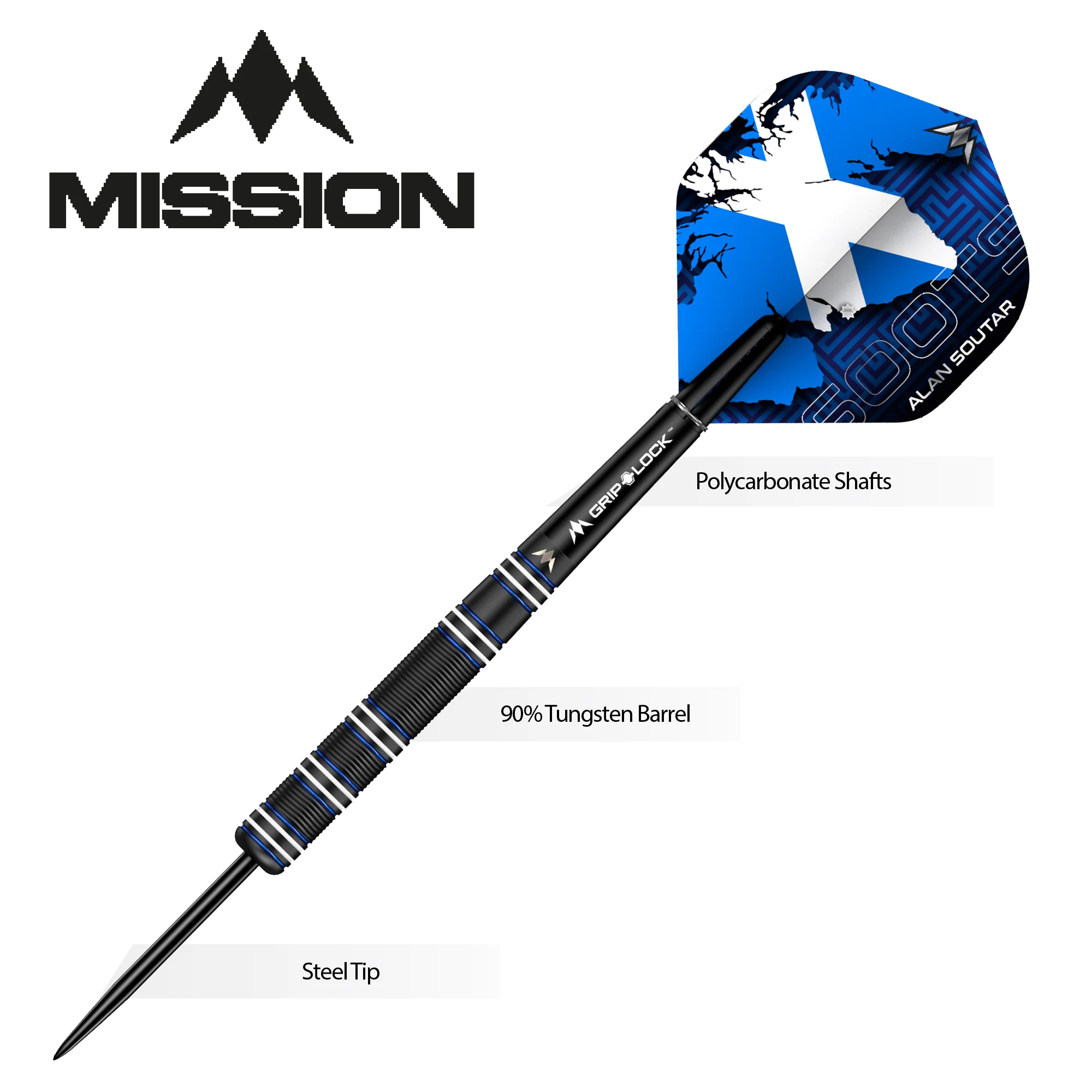Mission Alan Soutar Darts - Steel Tip - 90% - Soots - Black Titanium - Image 7