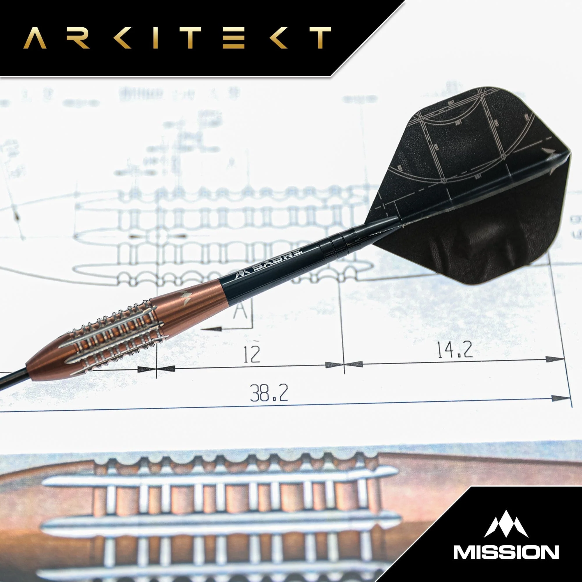 Mission Arkitekt Darts - Steel Tip - 90% Tungsten - Bronze Silica PVD - Image 2