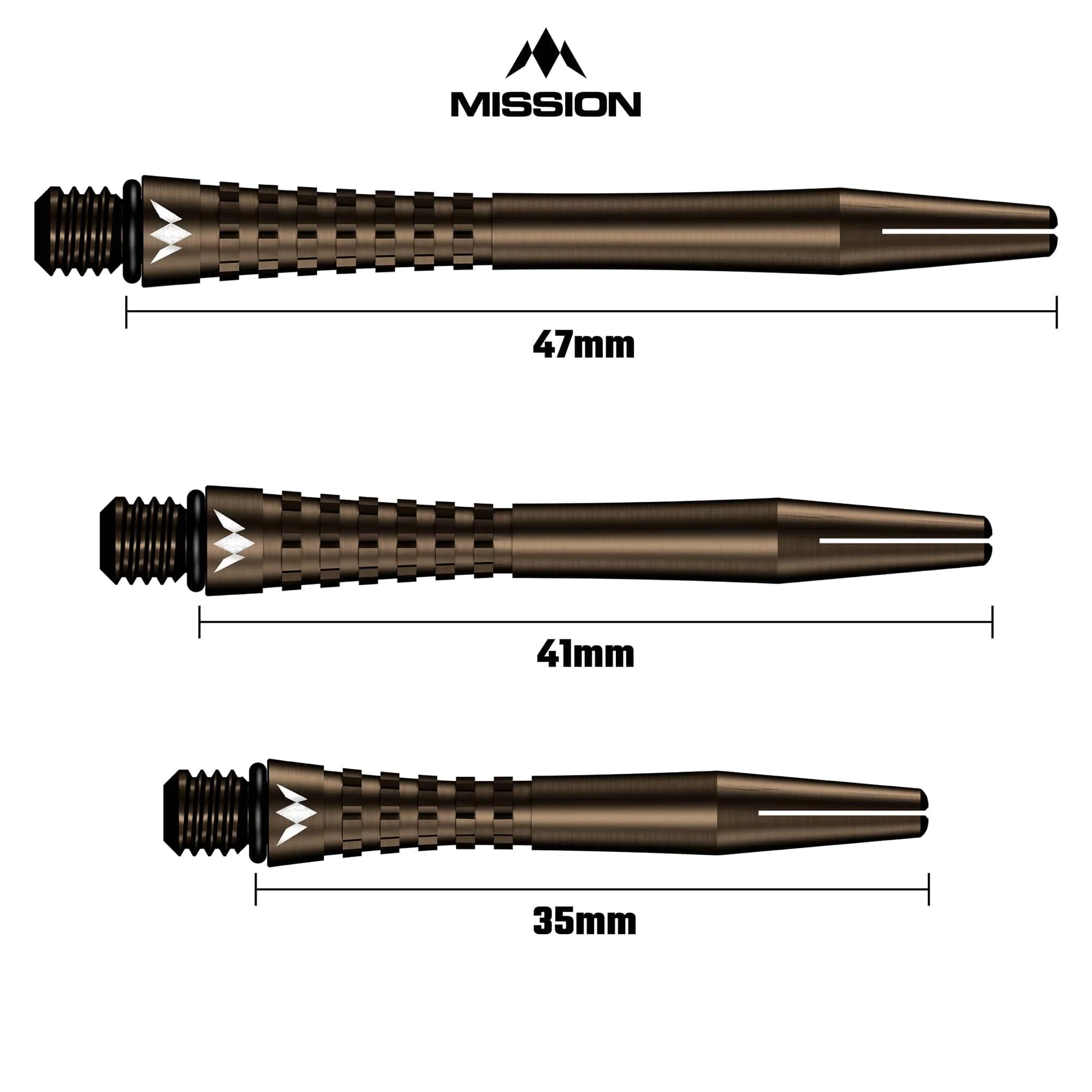 Mission Atom13 Aluminium Shafts - Anodised Metal Stems - Bronze - Image 6