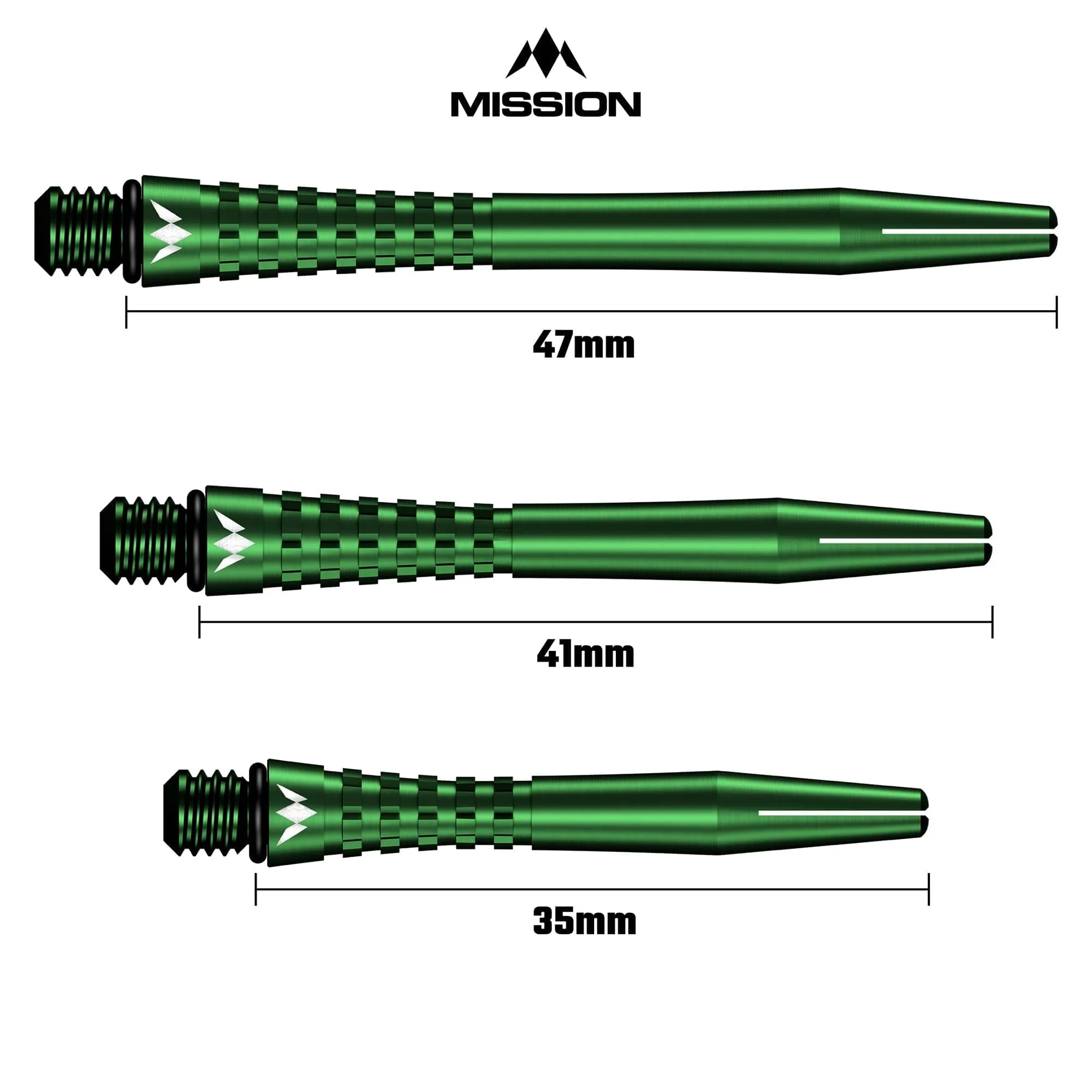 Mission Atom13 Aluminium Shafts - Anodised Metal Stems - Green - Image 6