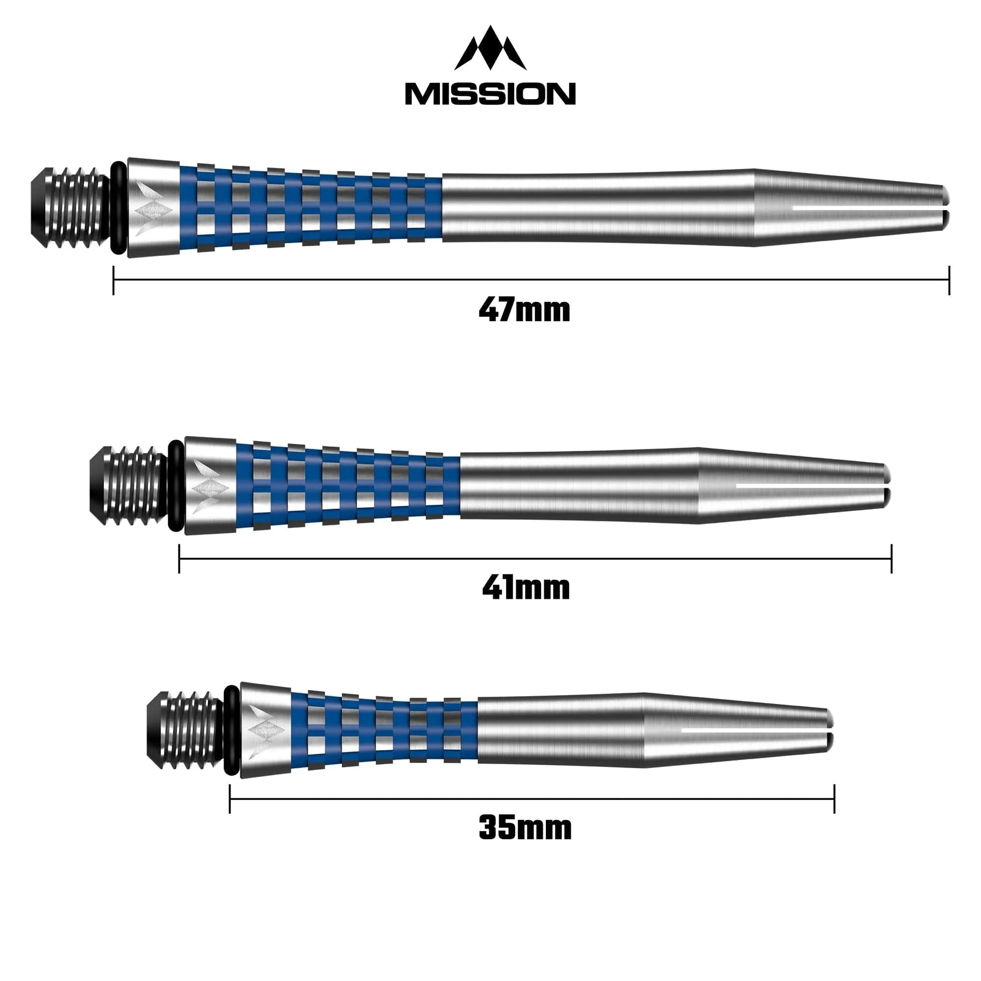 Mission Atom13 Aluminium Shafts - Natural Metal Stems - Blue - Image 6