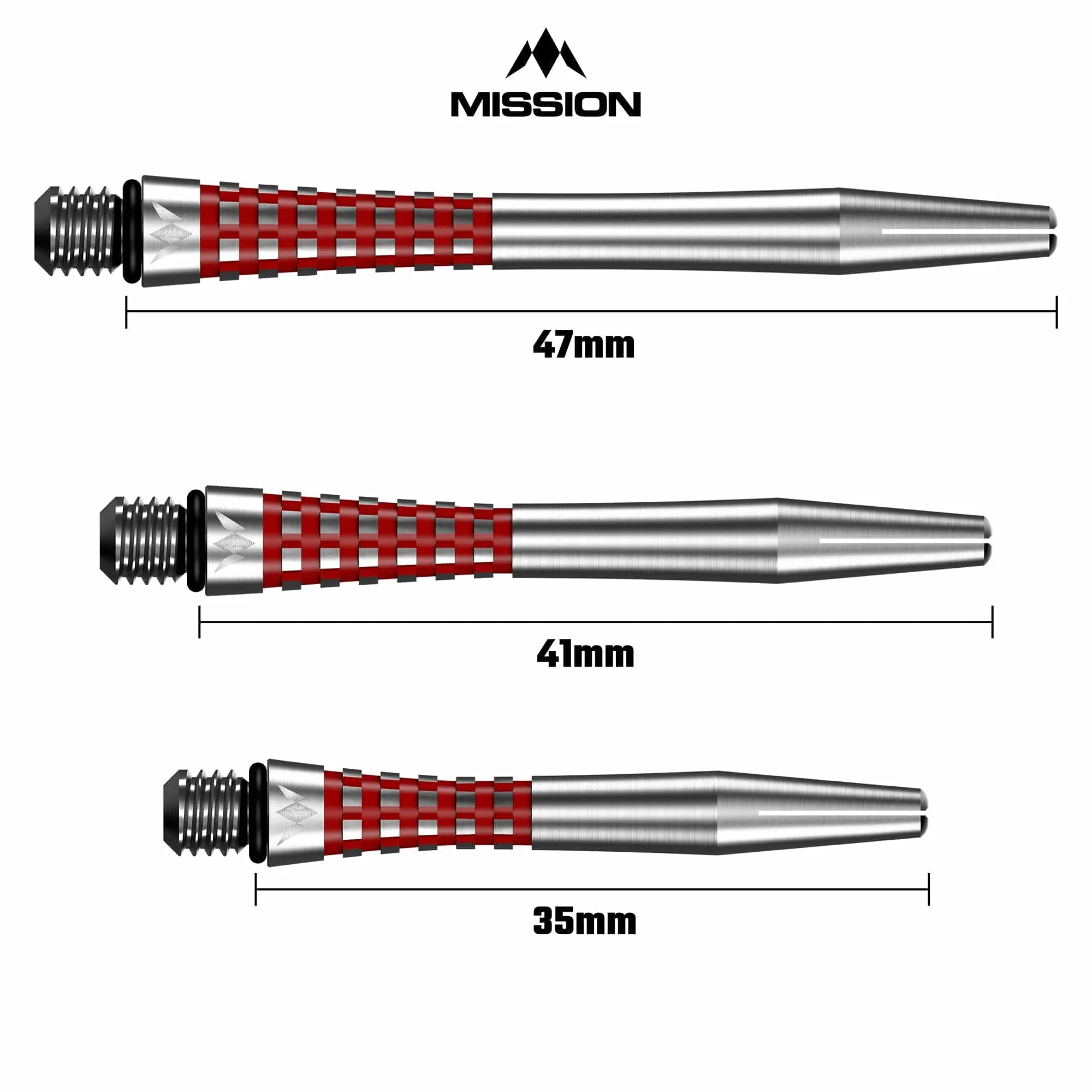Mission Atom13 Aluminium Shafts - Natural Metal Stems - Red - Image 6