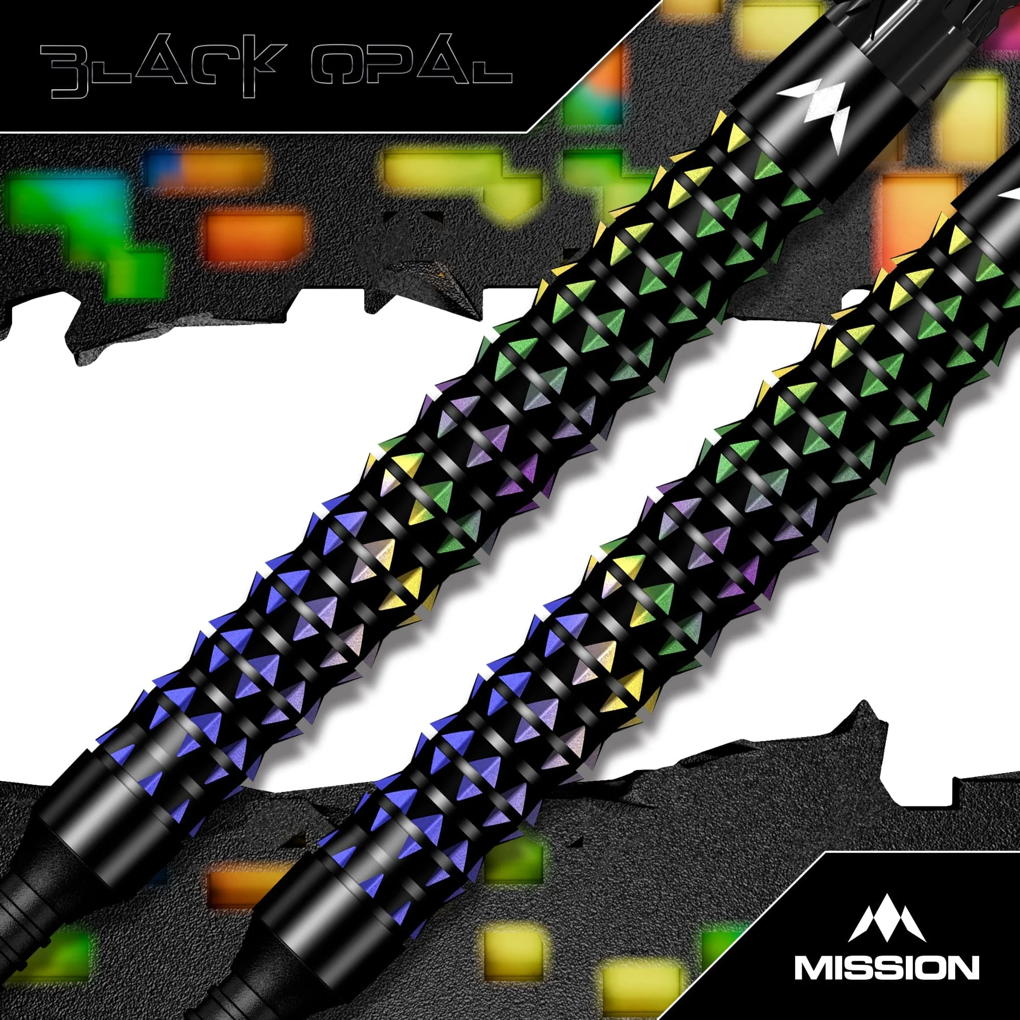 Mission Black Opal Darts - Soft Tip - 95% Tungsten - Black & Coral PVD - Image 3