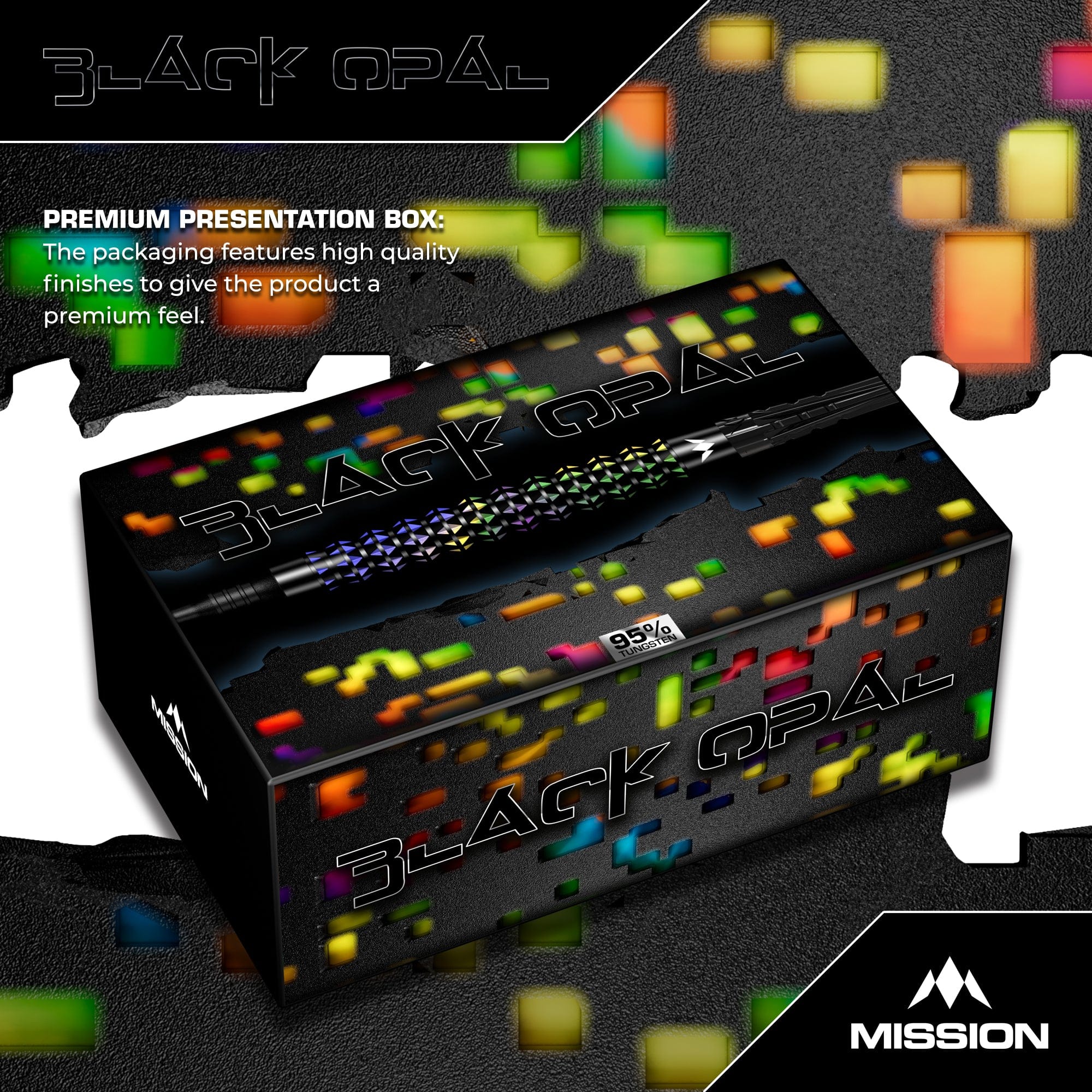 Mission Black Opal Darts - Soft Tip - 95% Tungsten - Black & Coral PVD - Image 6