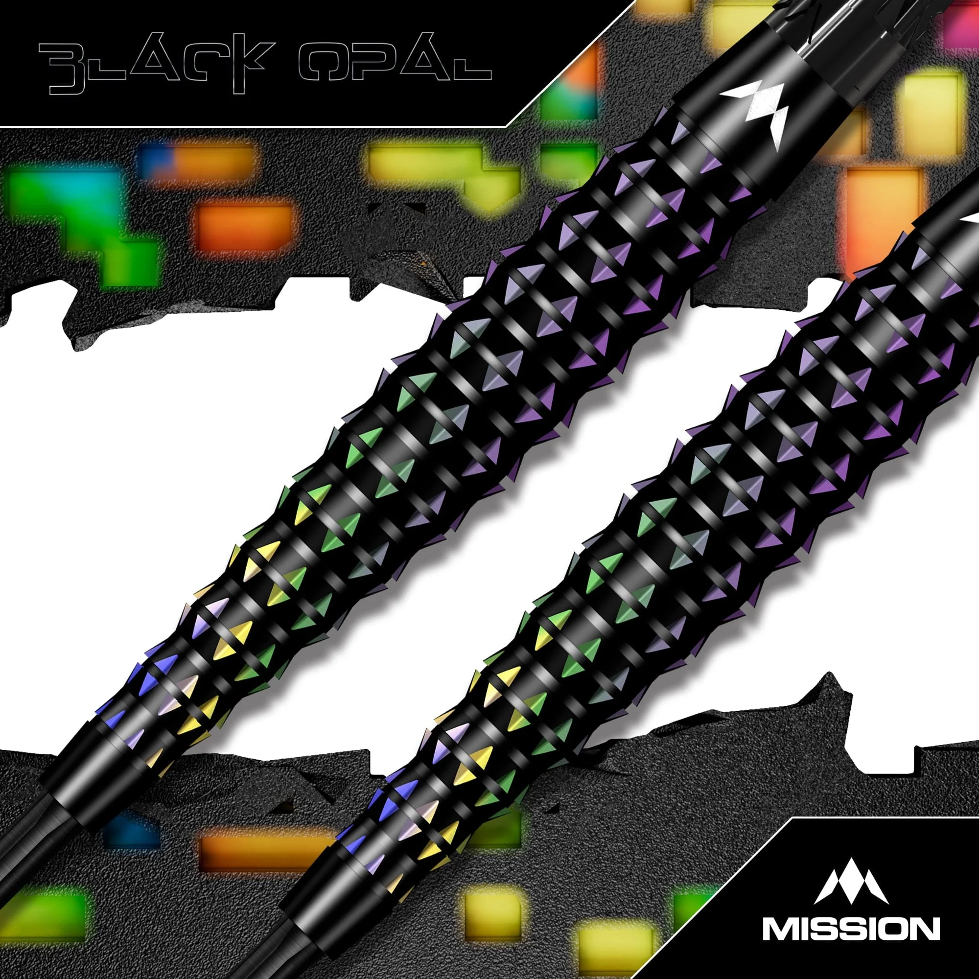 Mission Black Opal Darts - Steel Tip - 95% Tungsten - Black & Coral PVD - Image 3