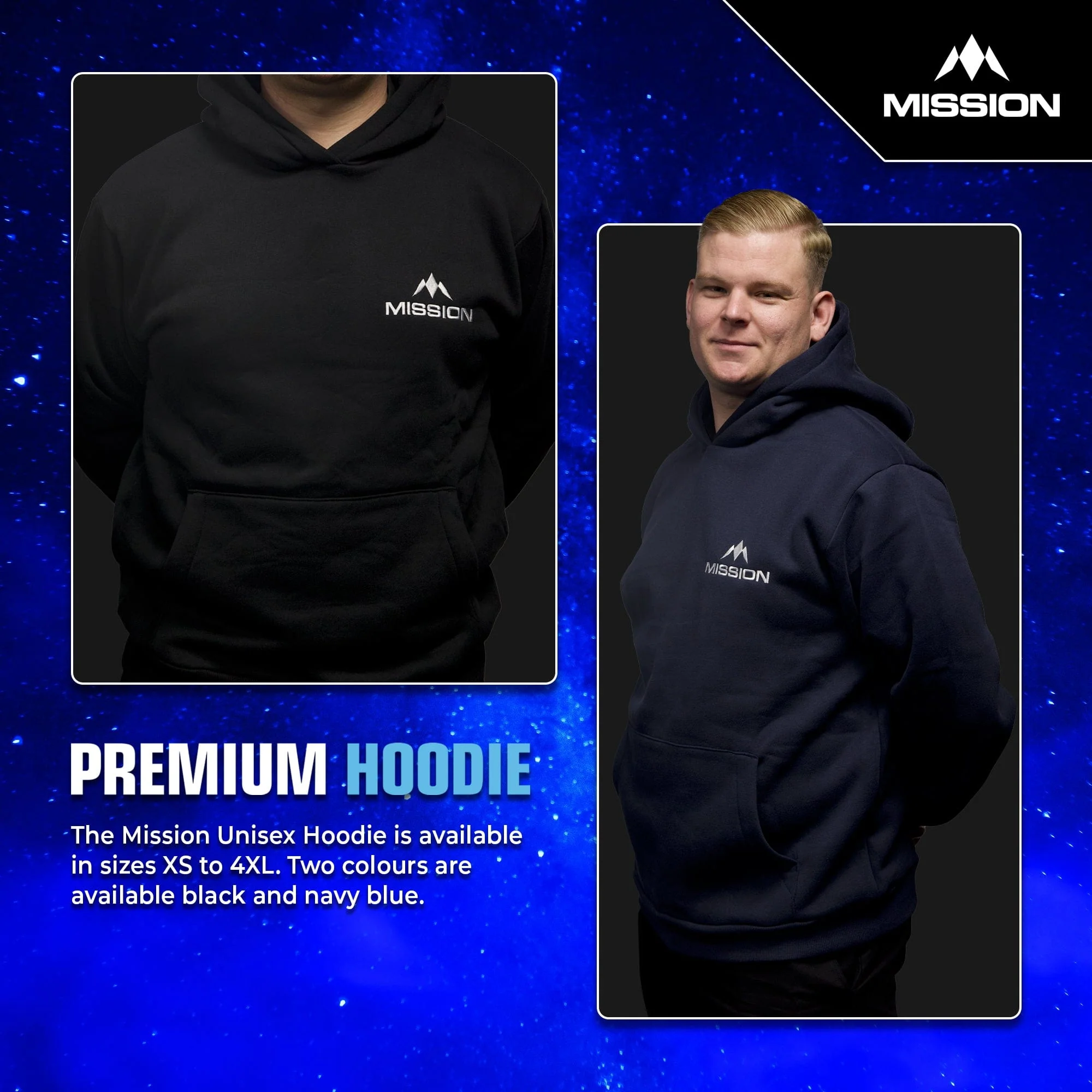 Mission Darts - Premium Hoodie - Navy Blue - Image 4