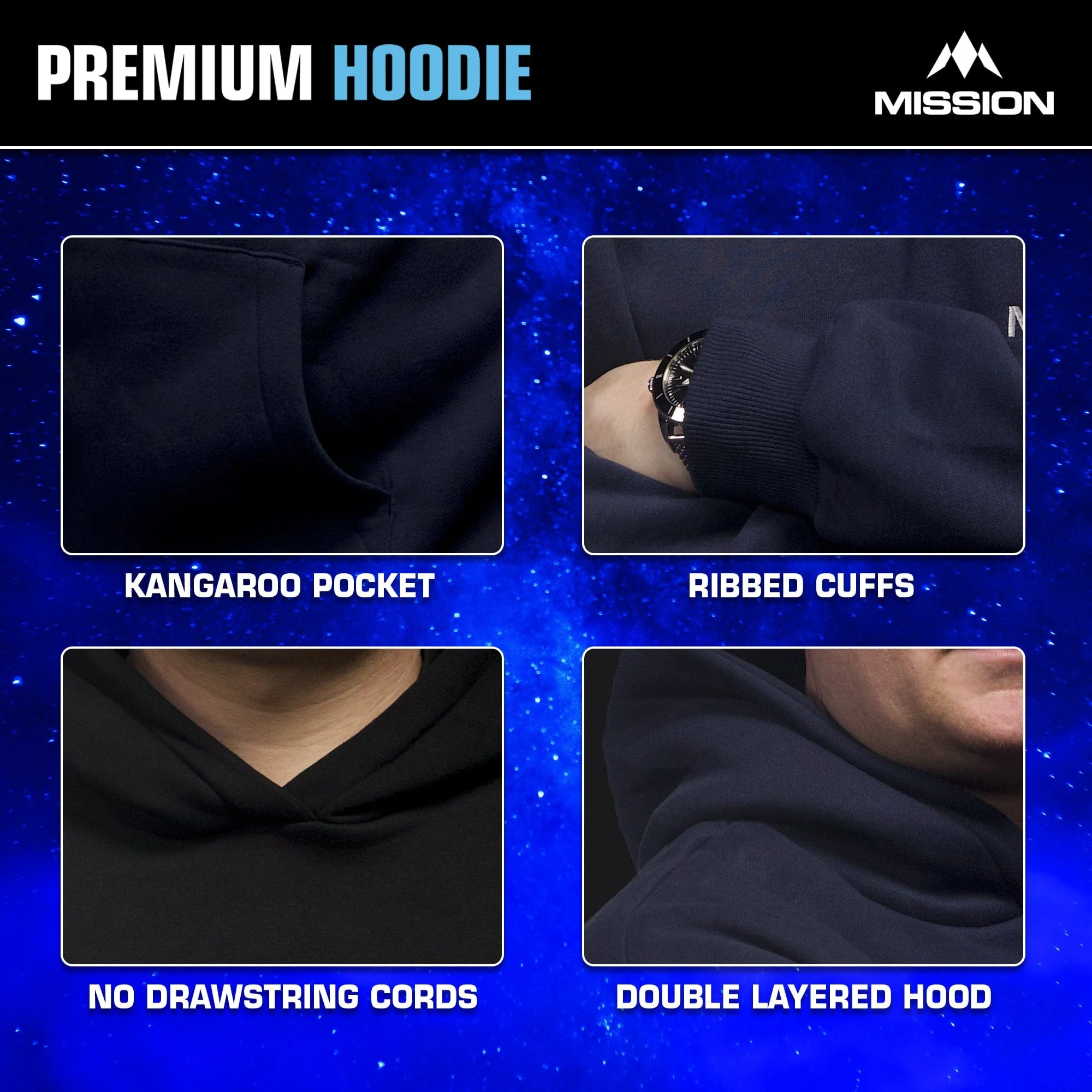 Mission Darts - Premium Hoodie - Navy Blue - Image 7